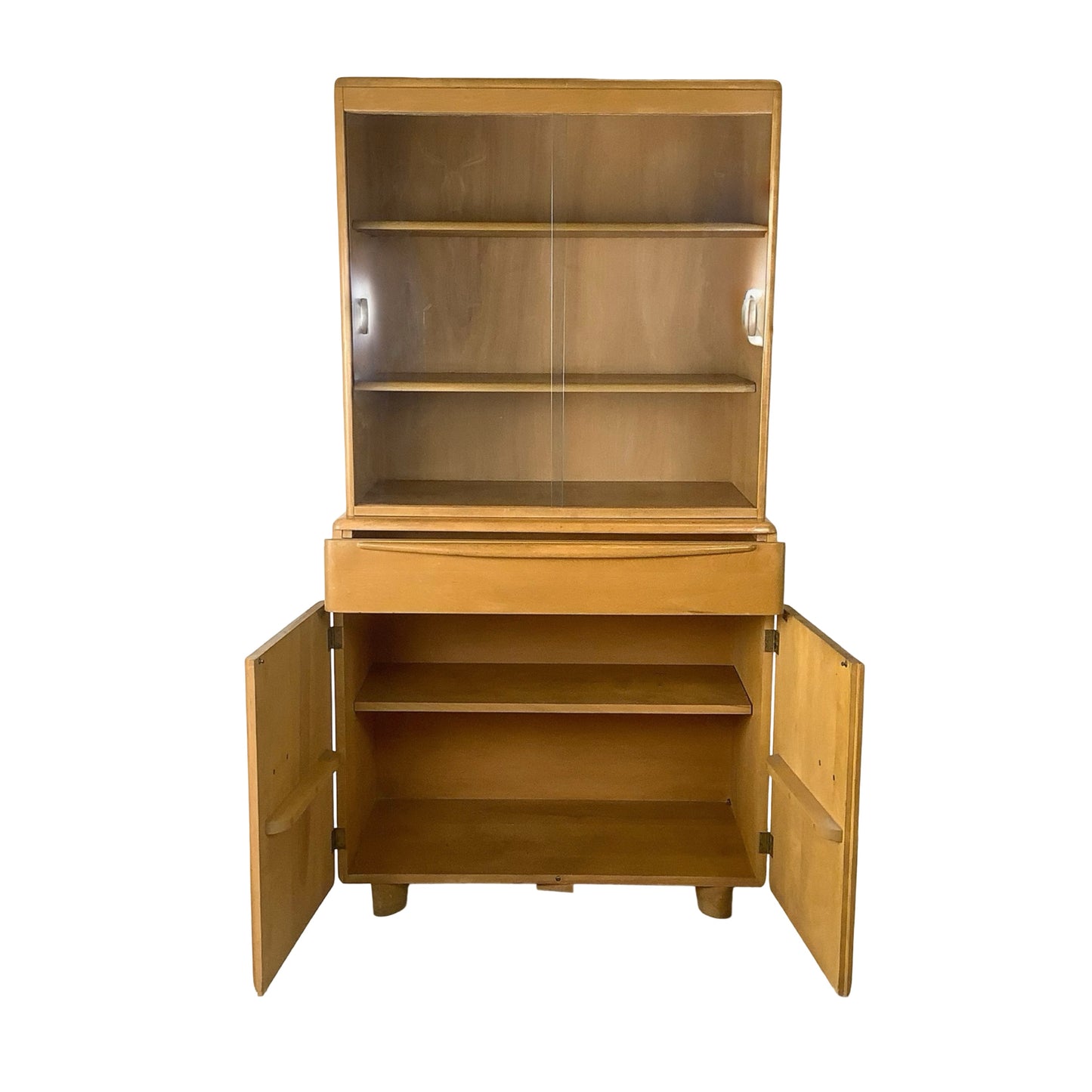 Vintage Heywood-Wakefield Wheat Display Cabinet | Mid-Century Modern