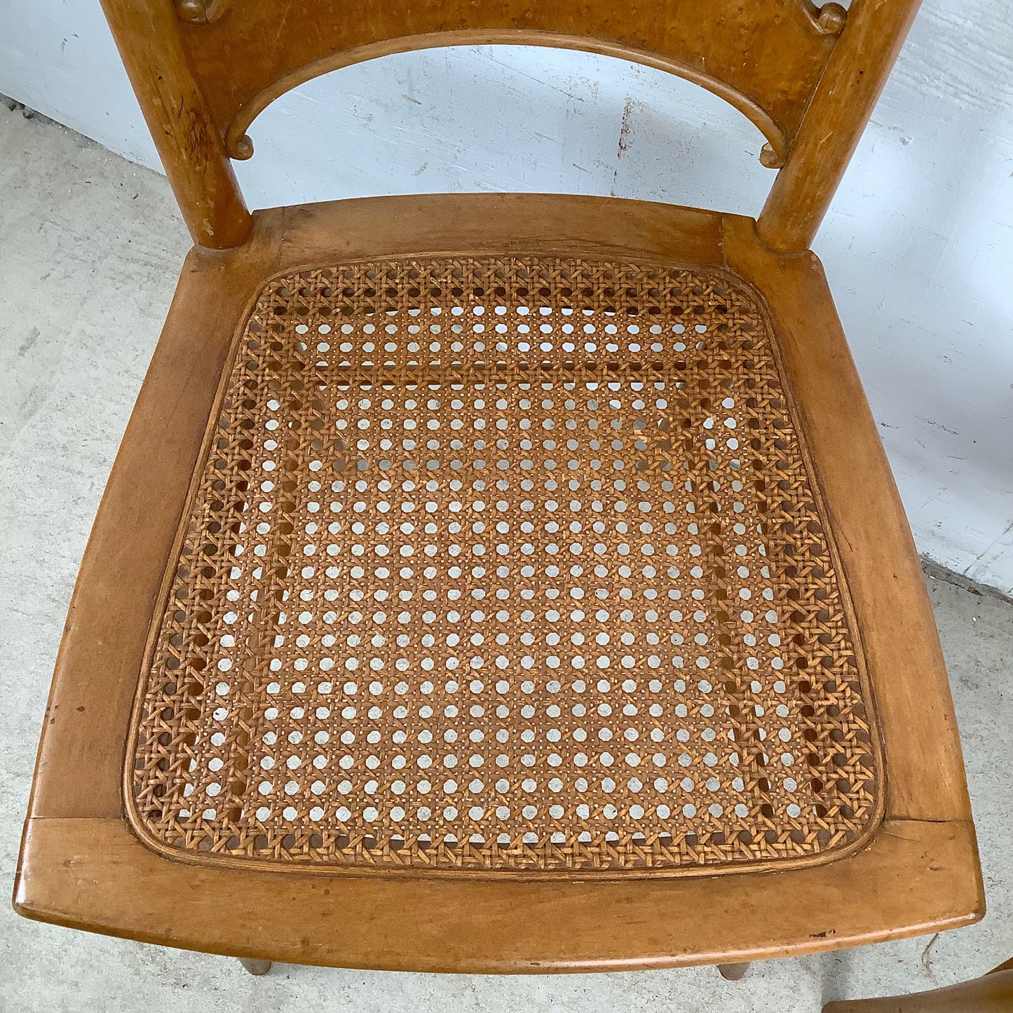 Antique Ribbon & Garland Caned Seat Side Chairs – Pair