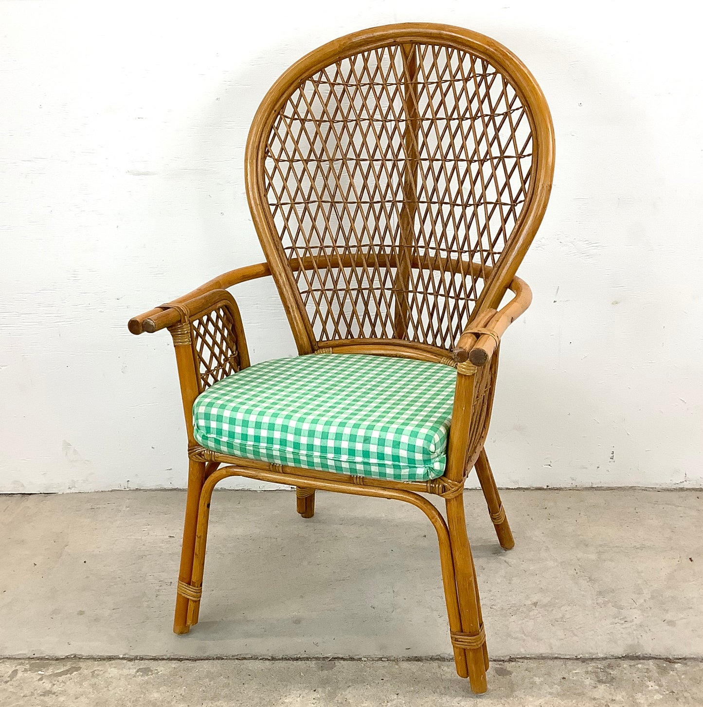 Vintage Coastal Rattan Armchair