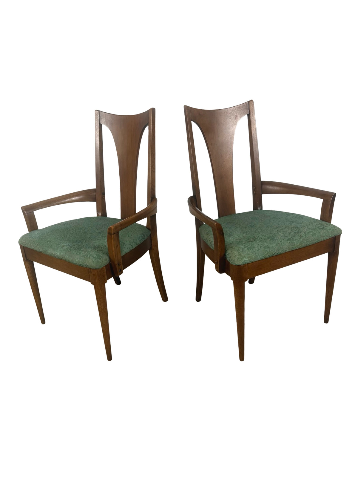 Vintage Broyhill / Lenoir Chair Company Sculptural High-Back Armchairs – Pair