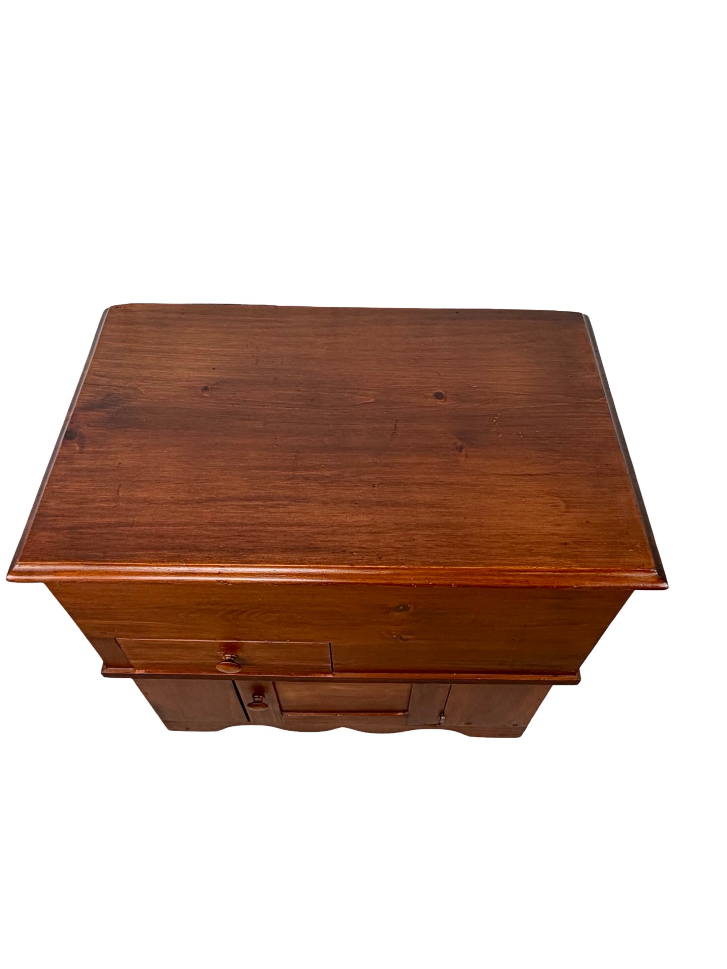 Rustic Pine Dry Sink Storage Cabinet with Lift Top, Drawer & Cupboard