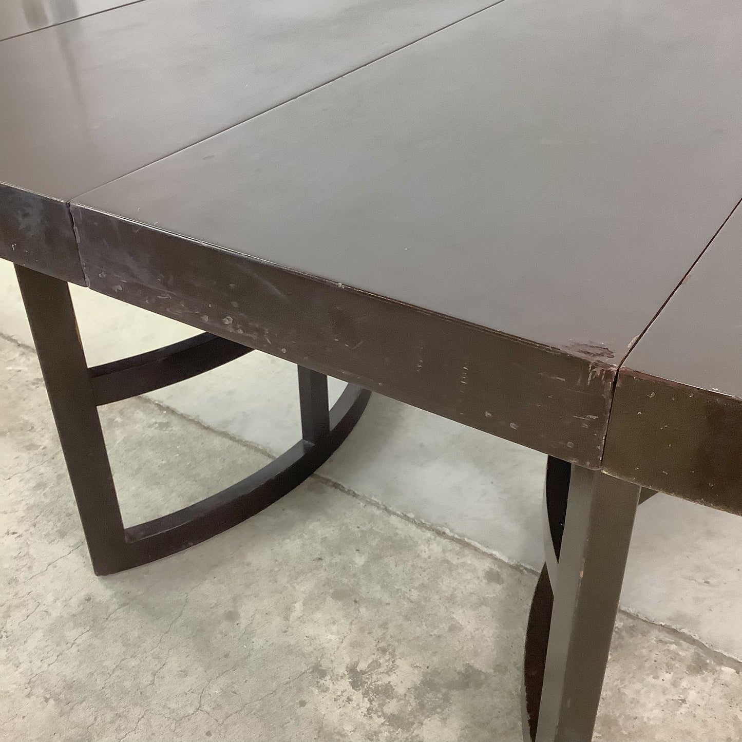 Ebonized Mahogany Round Extension Dining Table — Attributed to Paul T. Frankl