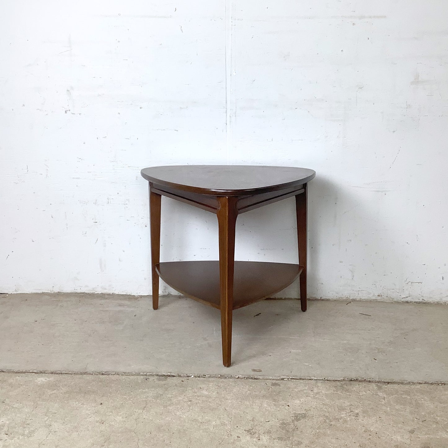 Pair of Two-Tier Triangular End Tables | Mid-Century Modern