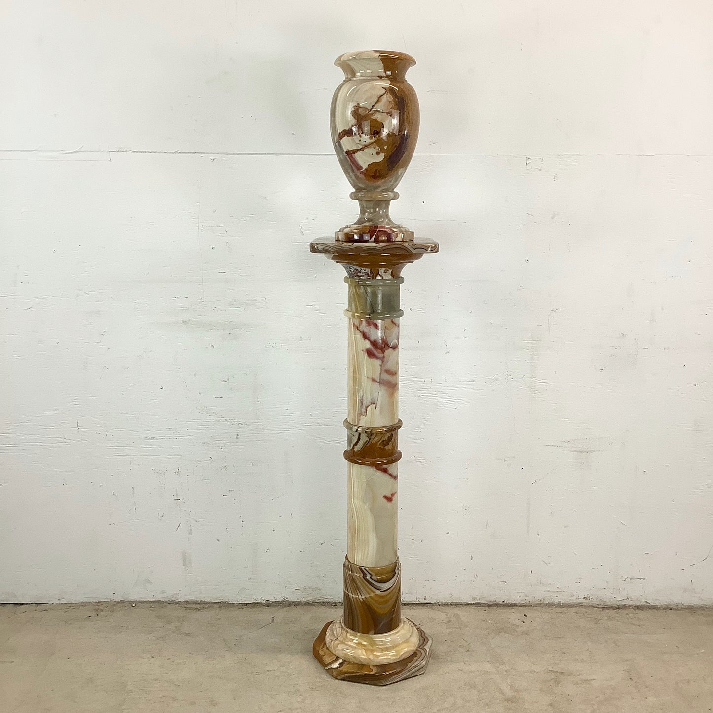 Vintage Column Pedestal with Vase