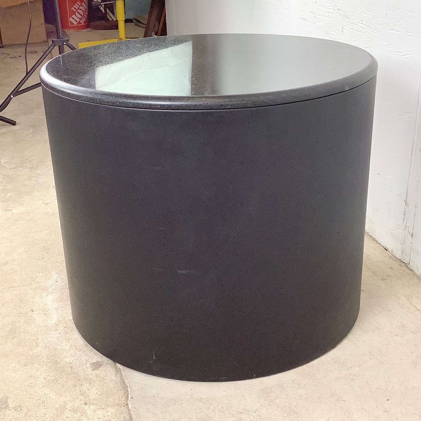 Post-Modern Black Drum Table after Pace Collection