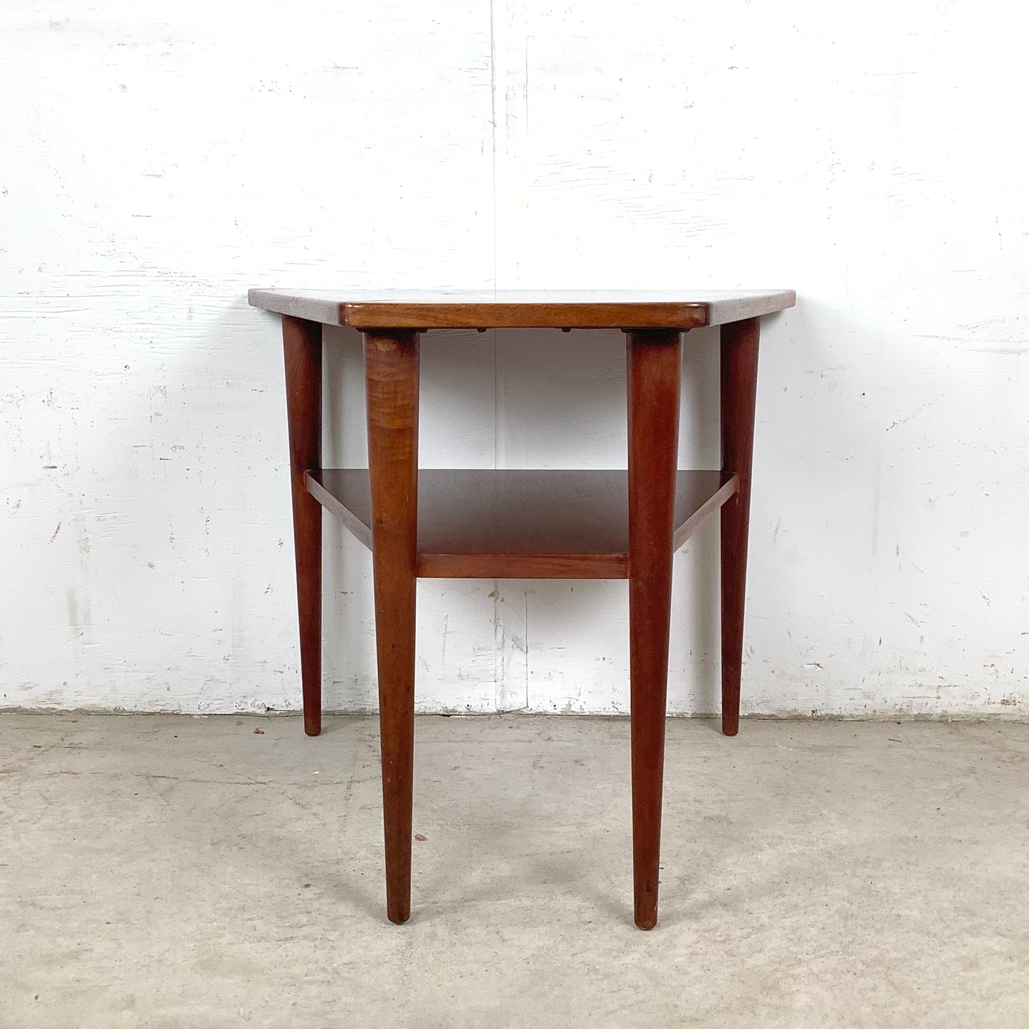 Vintage Trapezoidal Teak End Table