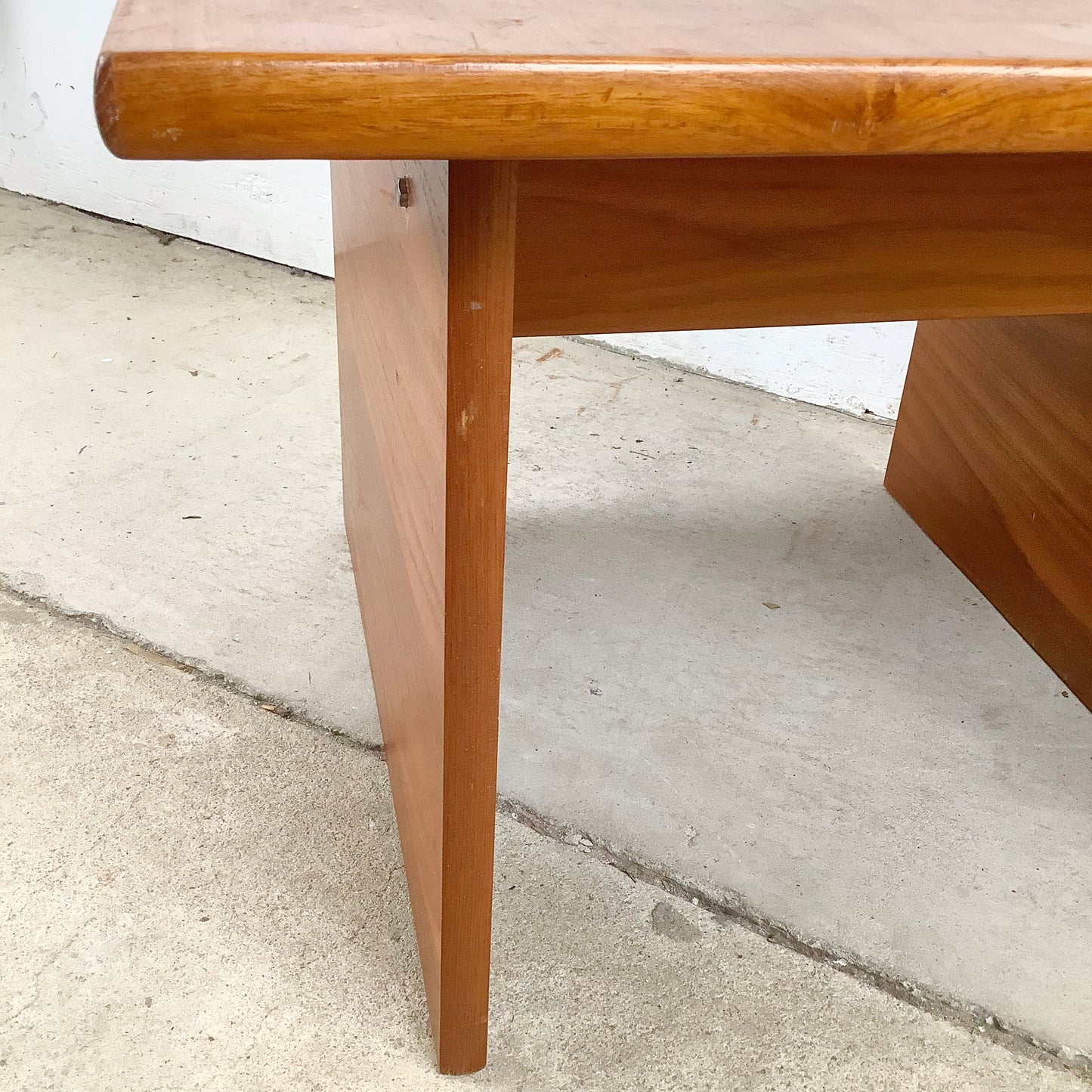 Vintage Danish Modern Teak Side Table with Ceramic Tile Inset — Geometric, Scandinavian, 1960s–1970s