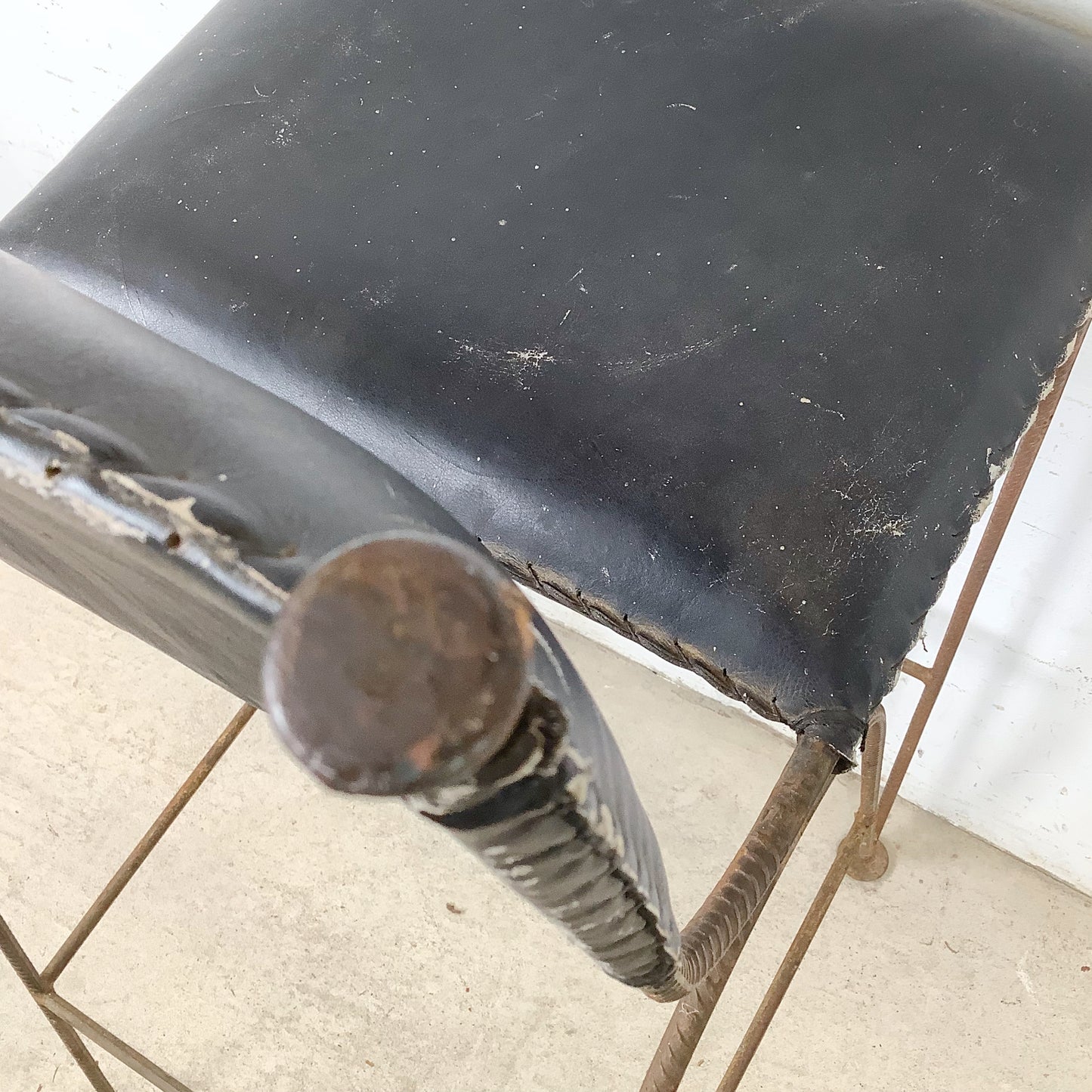 Mid-Century Studio-Made Sculptural Iron Stool