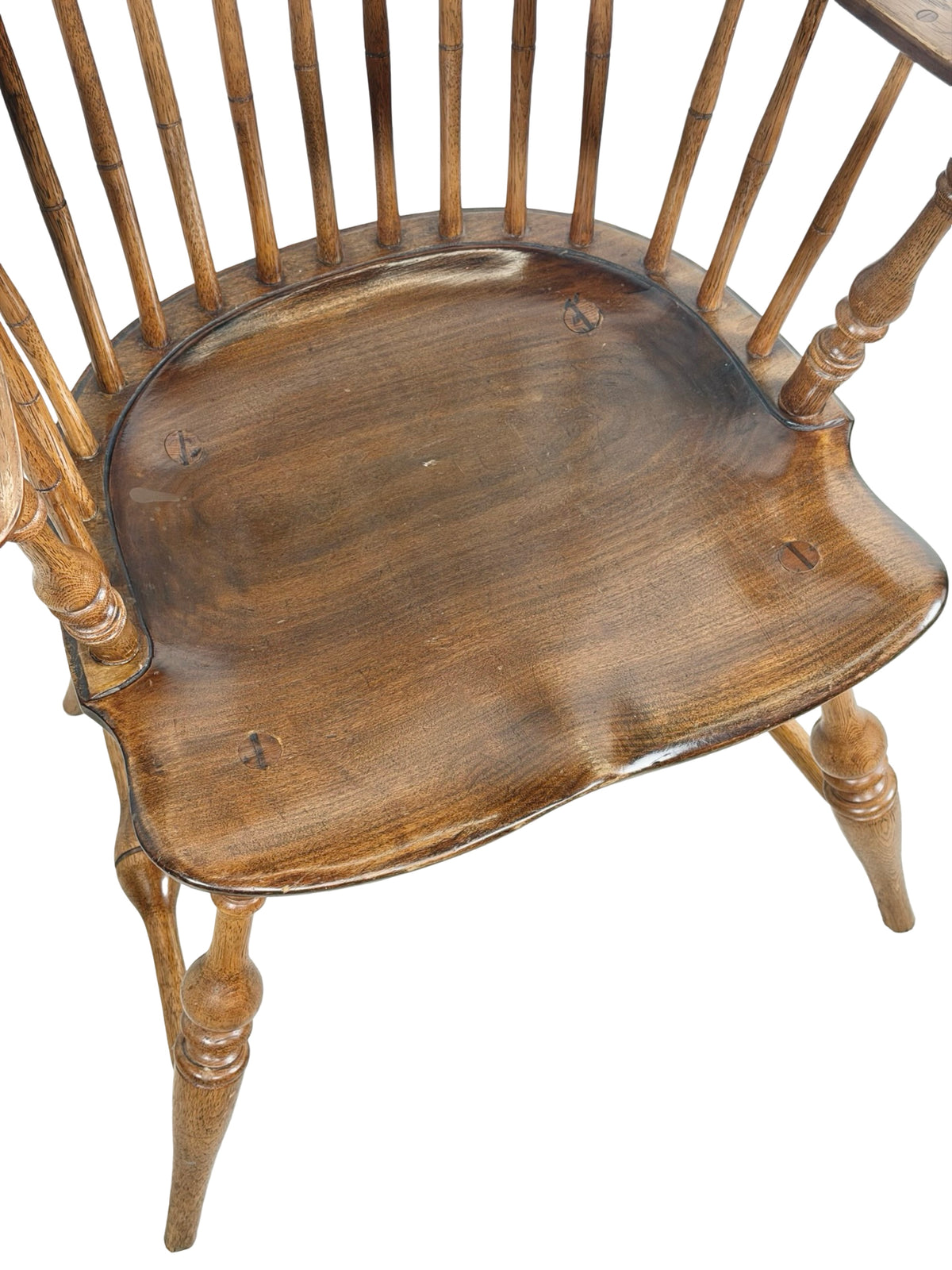 Antique Continuous-Arm Windsor Spindle-Back Wooden Chair
