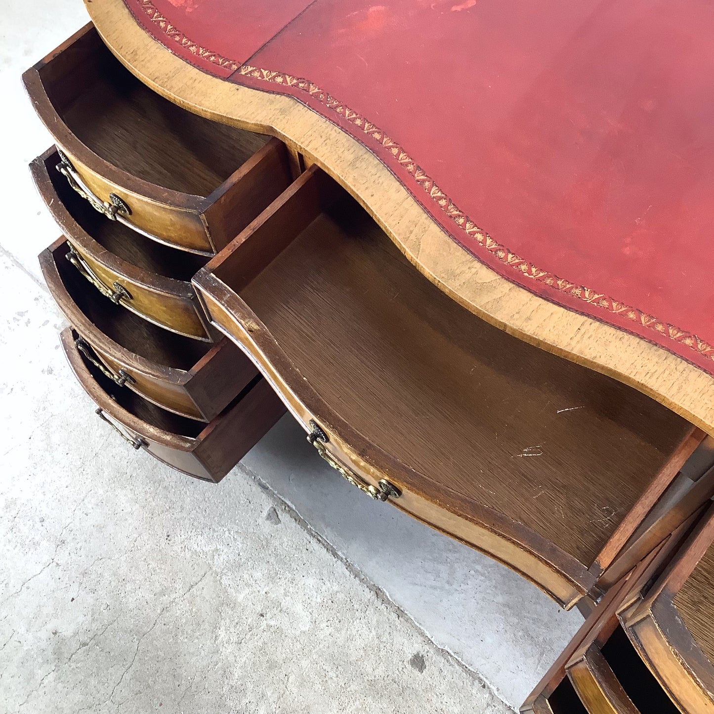 Vintage French Provincial Style Leather-Top Vanity or Writing Desk
