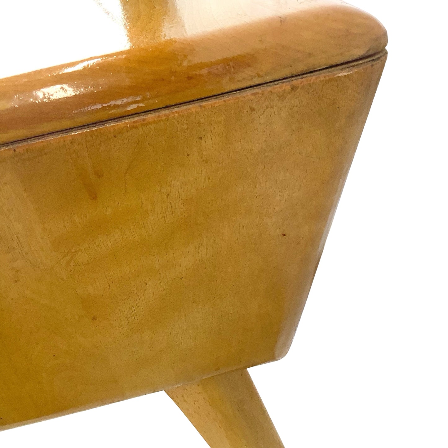 Heywood-Wakefield Solid Birch Encore Open Cubby Lamp Table (Wheat Finish)