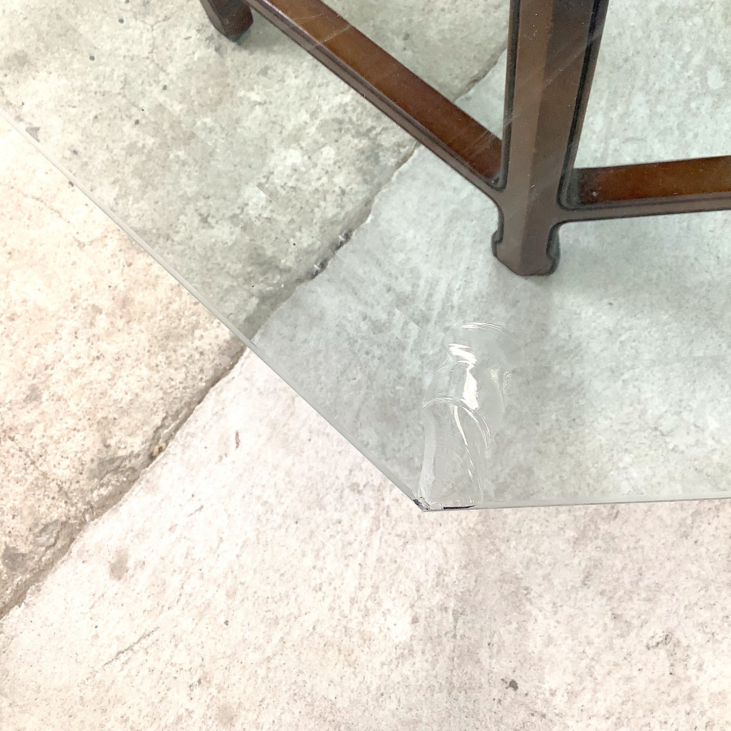 Vintage Modern Octagonal Glass Coffee Table