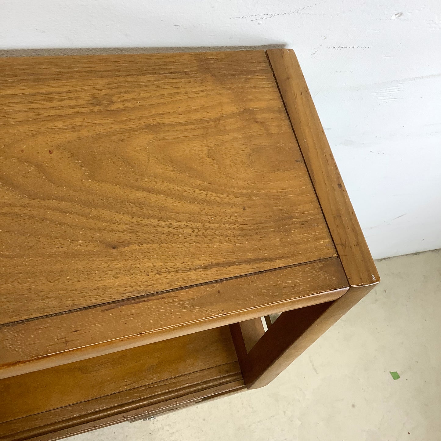 Full Size Mid-Century Walnut Storage Headboard