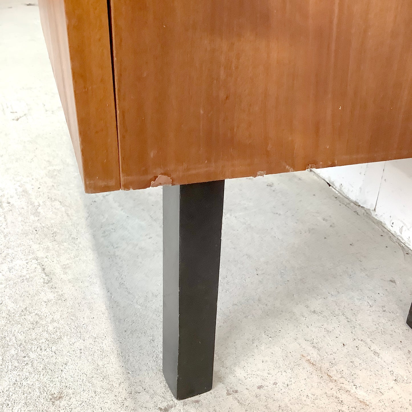 Mid-Century Nightstand With Drawer and Cabinet– Minimalist Form, Warm Finish