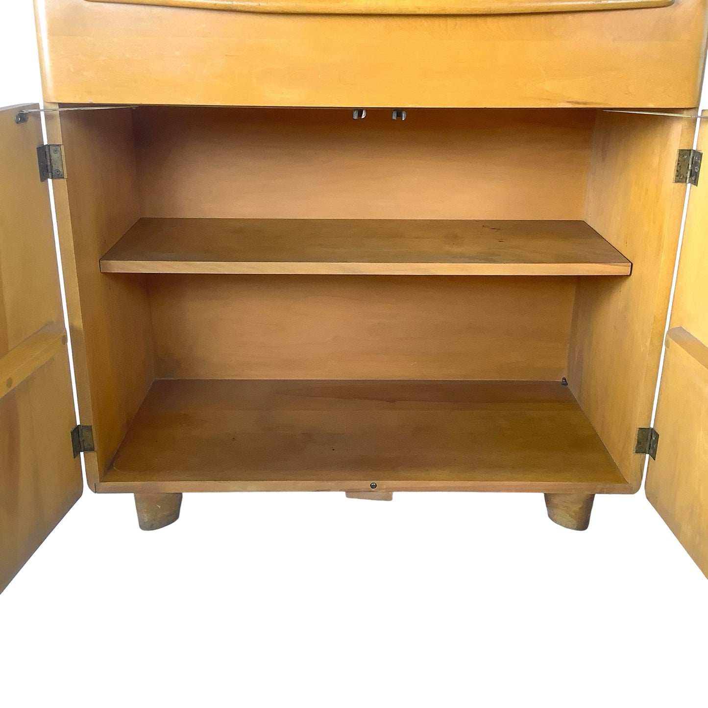 Vintage Heywood-Wakefield Wheat Display Cabinet | Mid-Century Modern