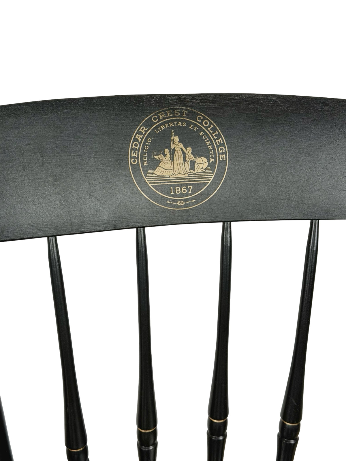 Pair of Vintage Nichols & Stone Windsor Side Chairs with Cedar Crest College Crest