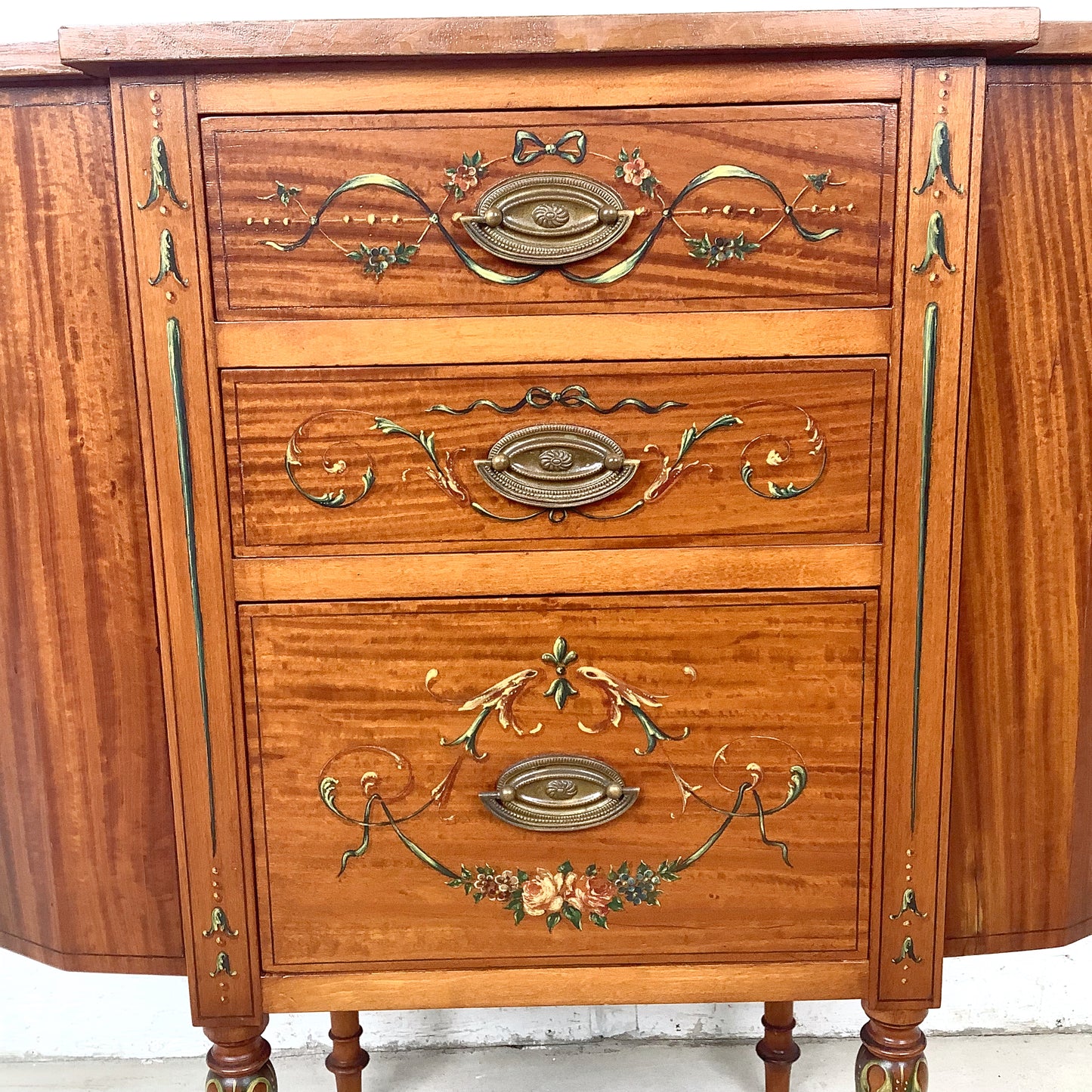 American Adam Revival Satinwood Martha Washington Sewing Cabinet | Aimone Mfg. Co., New York | circa 1900–1919