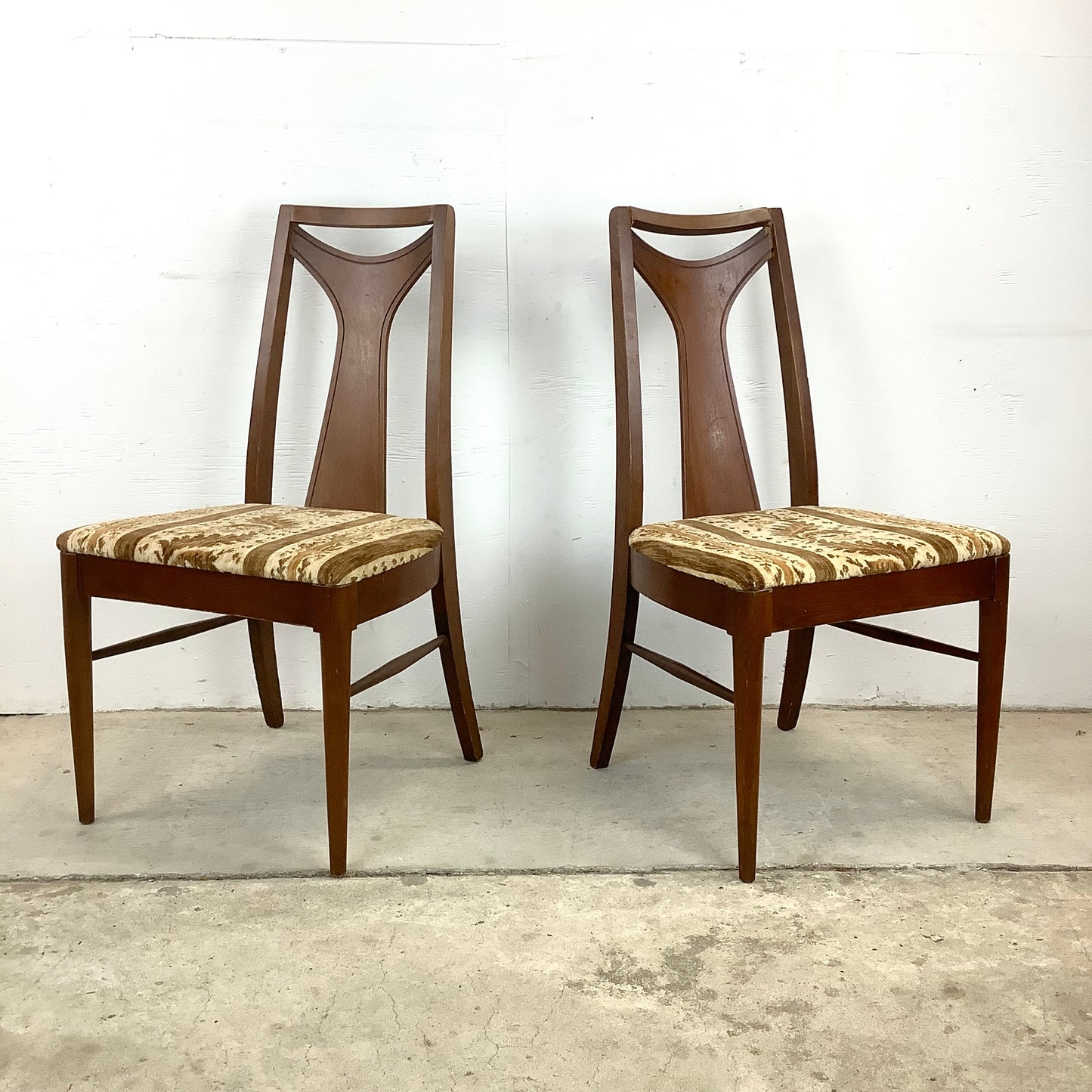 Mid-Century Walnut Dining Room Chairs- A Pair