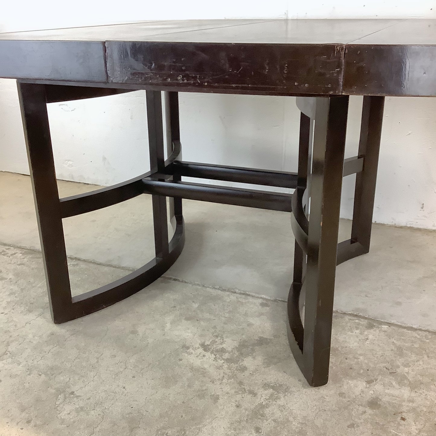 Ebonized Mahogany Round Extension Dining Table — Attributed to Paul T. Frankl