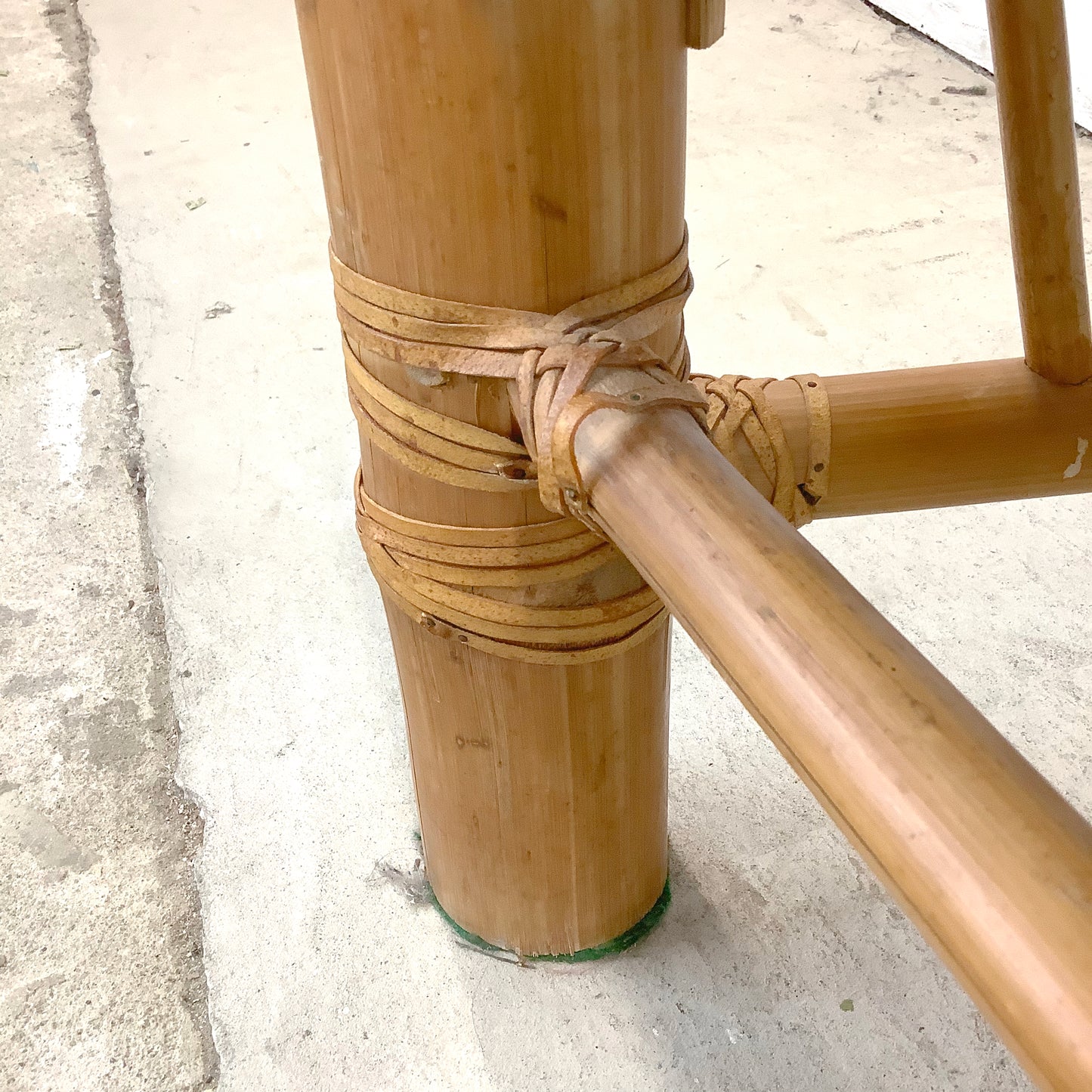 Pair Tall Boho Modern Bamboo Chairs