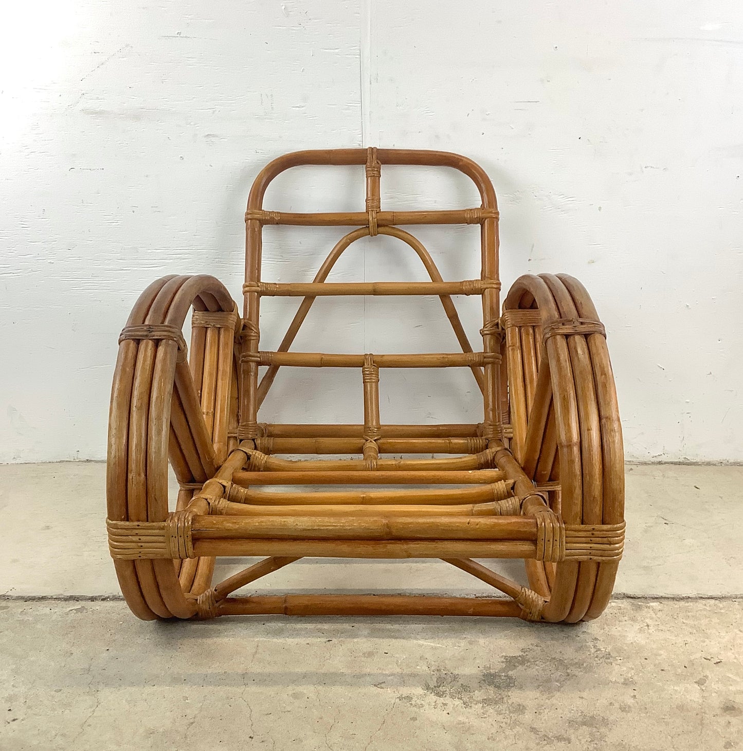 Vintage Paul Frankl Style Bamboo Armchair