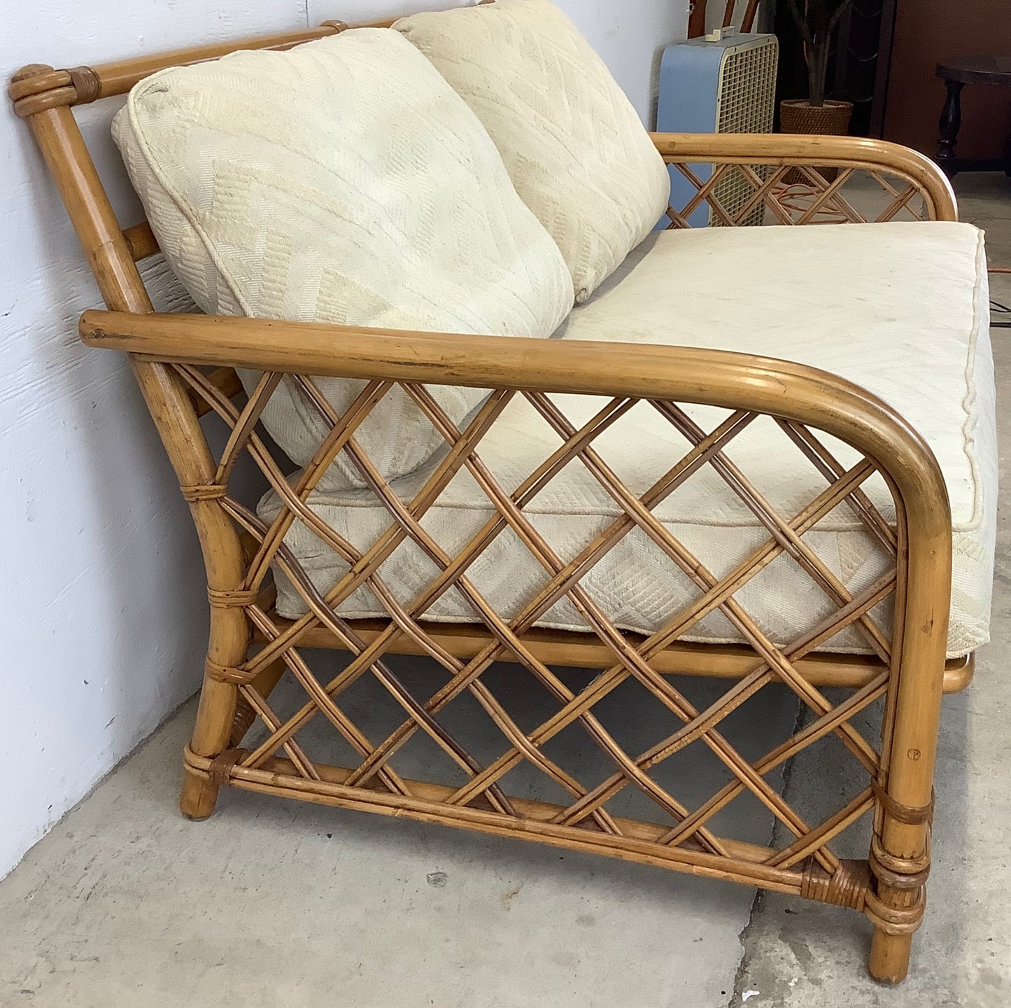 Vintage Ficks Reed Rattan Loveseat