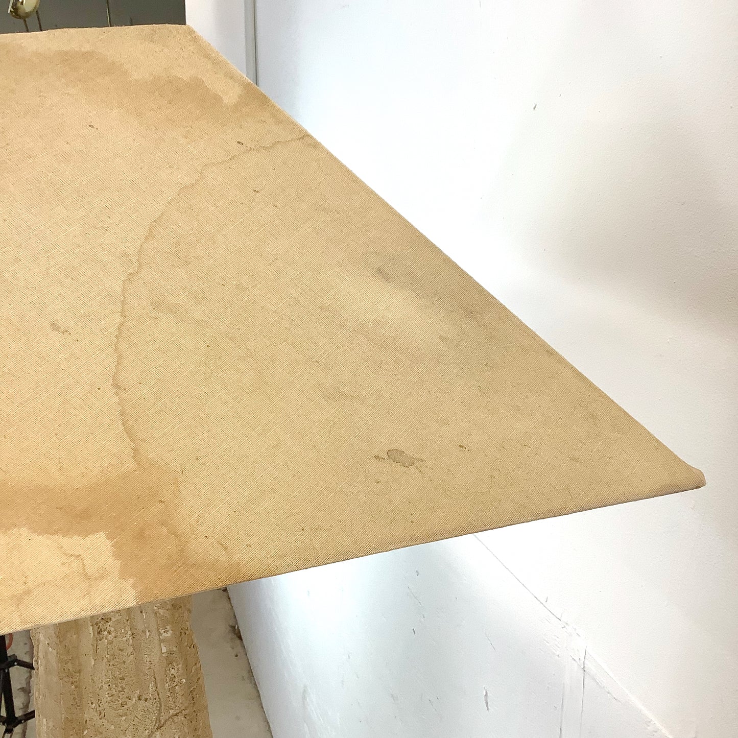 Vintage Textured Stone Obelisk Floor Lamp – Heavy Karl Springer Inspired Design