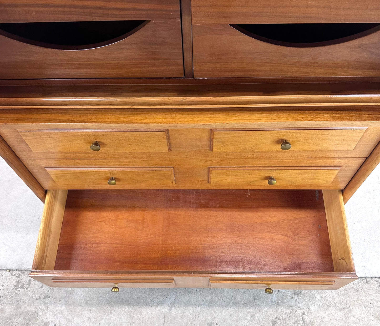 Mid-Century Highboy Dresser with Drumstick Legs