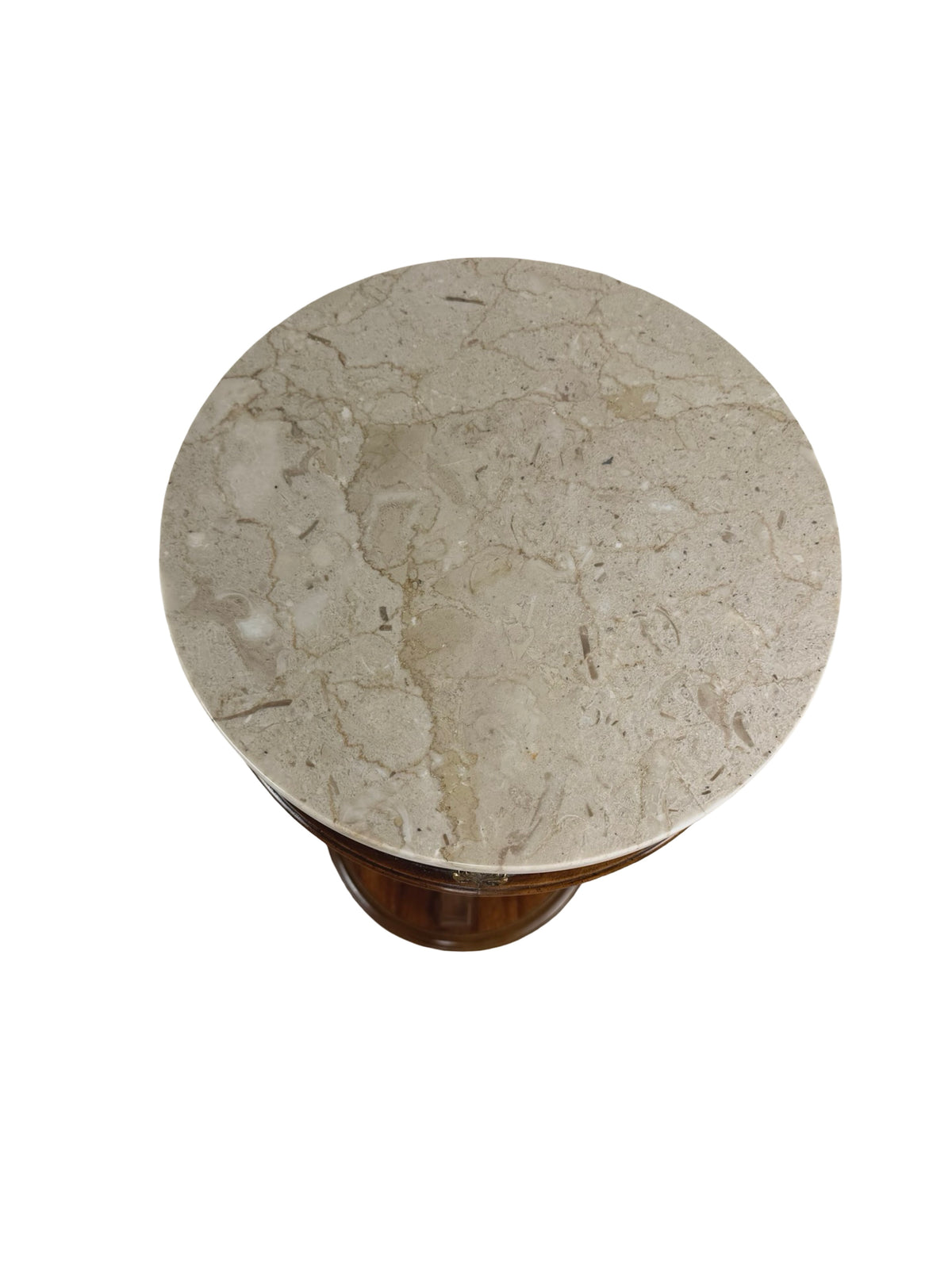 Vintage Neoclassical Italian Marble-Top Pedestal Side Table