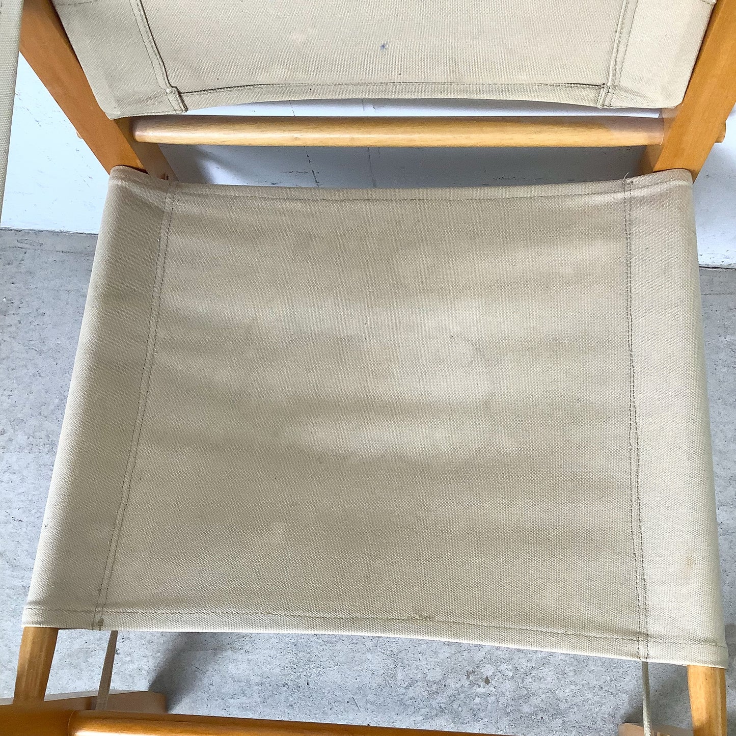 Vintage Scandinavian Style Safari Campaign Lounge Chair with Natural Canvas Sling