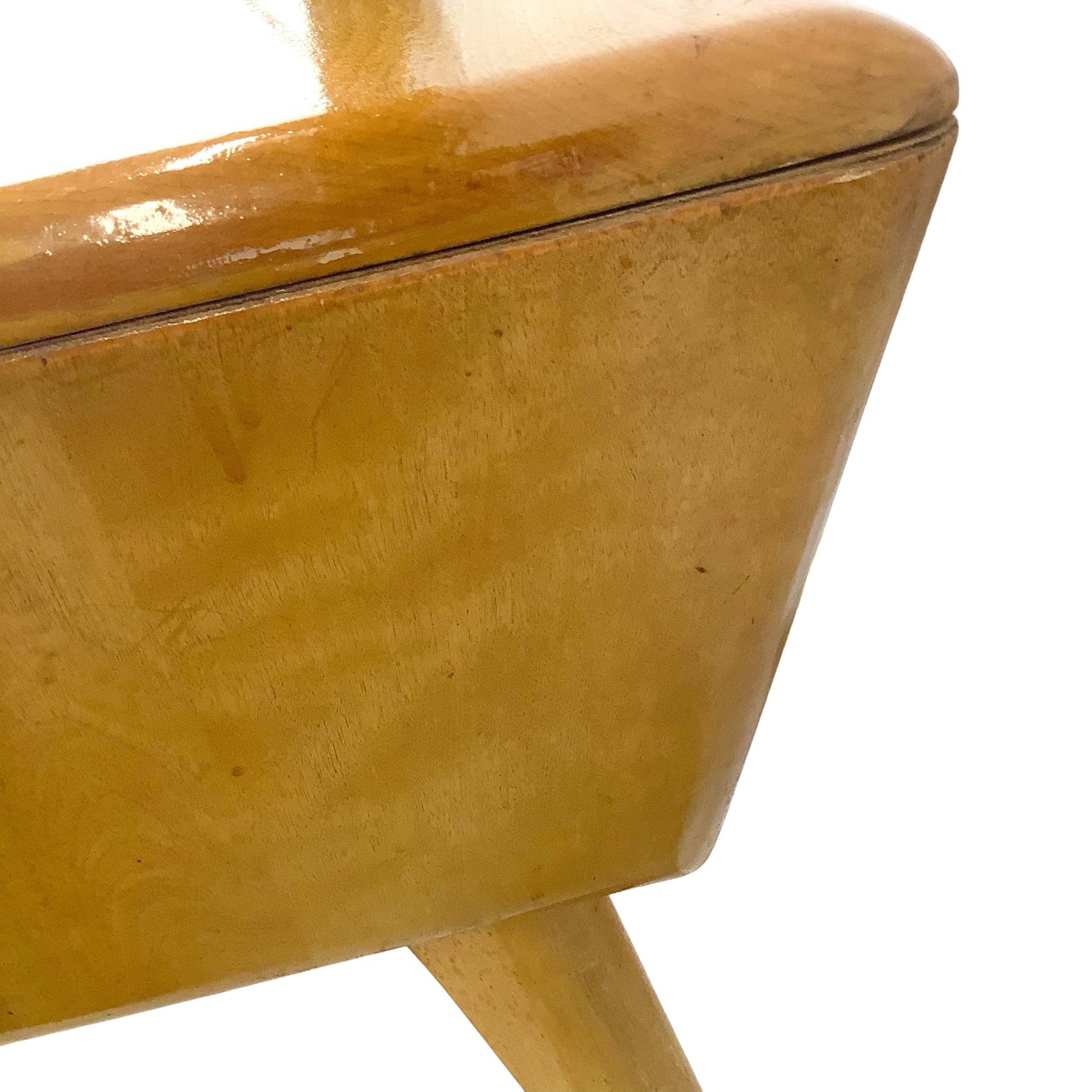 Heywood-Wakefield Solid Birch Encore Open Cubby Lamp Table (Wheat Finish)