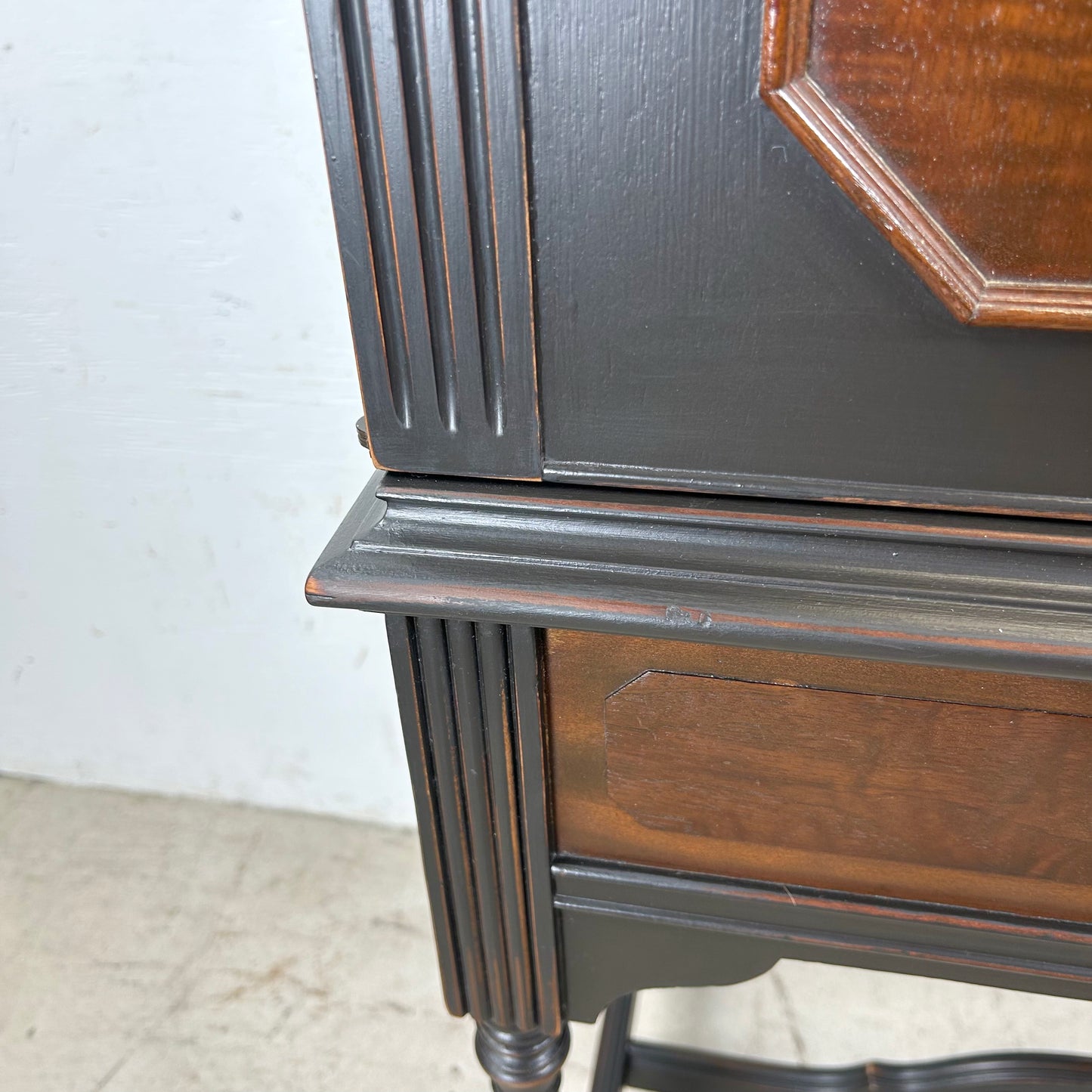 Tall Traditional Modern Bar Cabinet With Dropfront