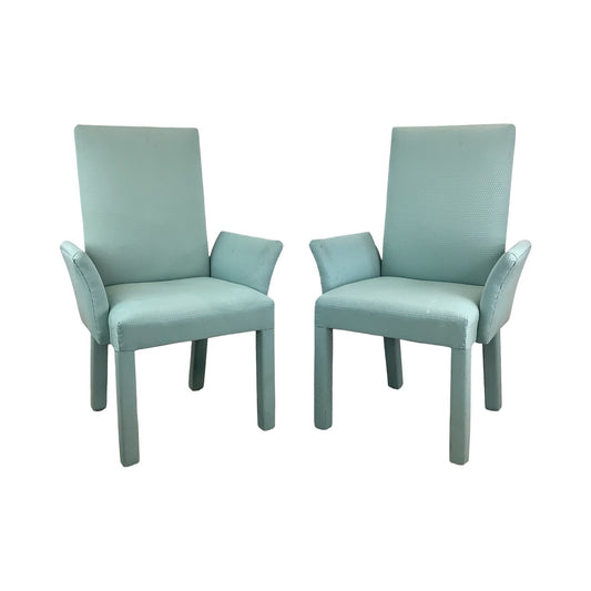 Sculptural Upholstered Armchairs – Vintage Pair