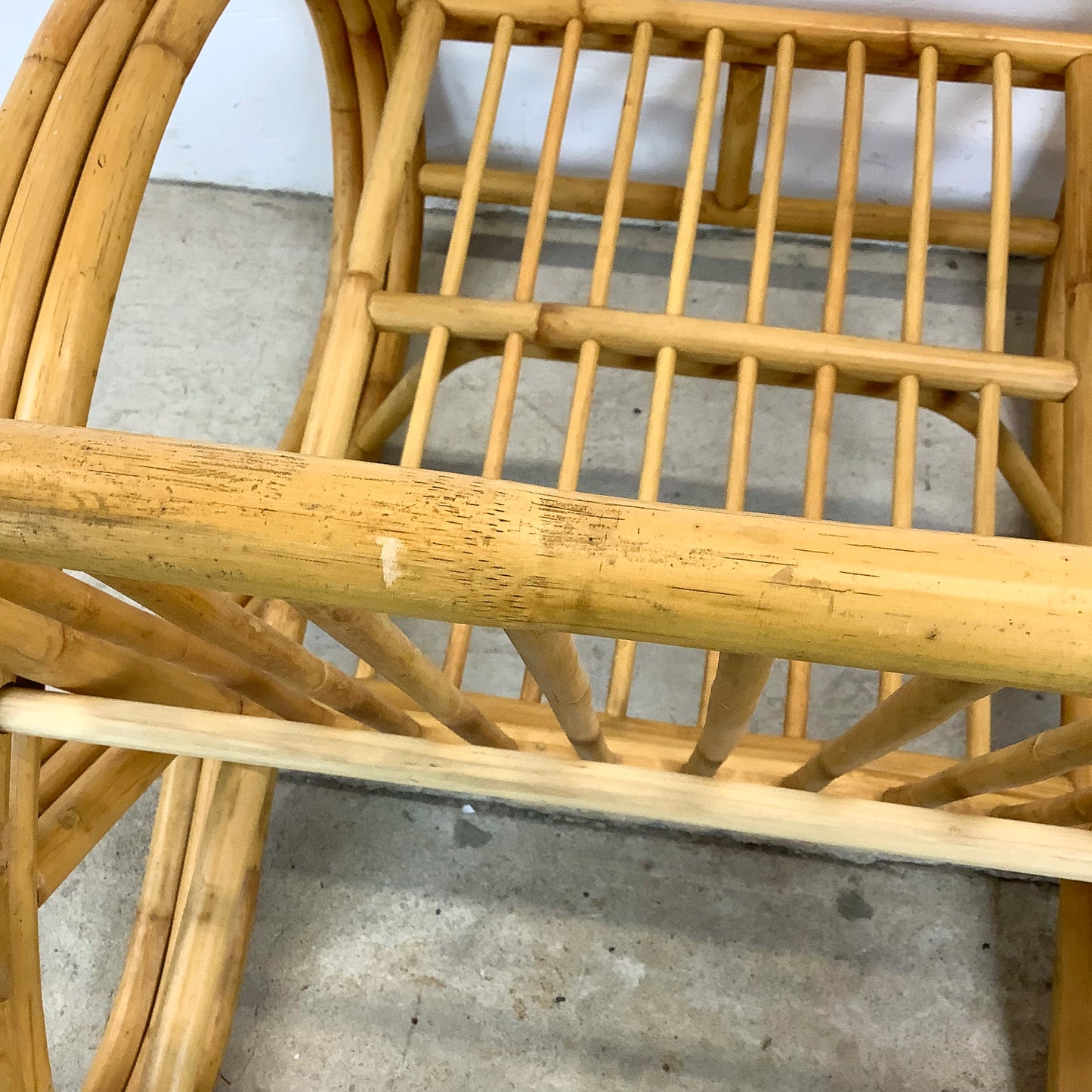 Vintage Bamboo Lounge Chair- Reclining