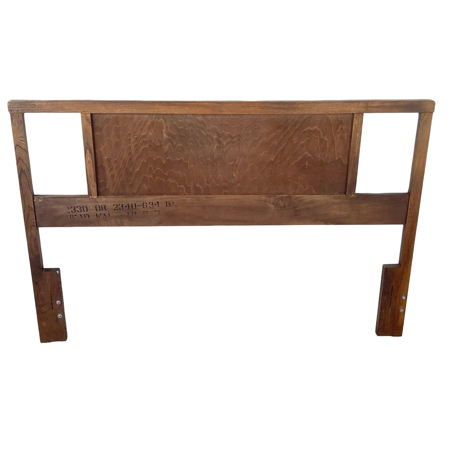 Mid-Century Modern Walnut Headboard | Vintage Full/Queen | Sculptural Cutout Design