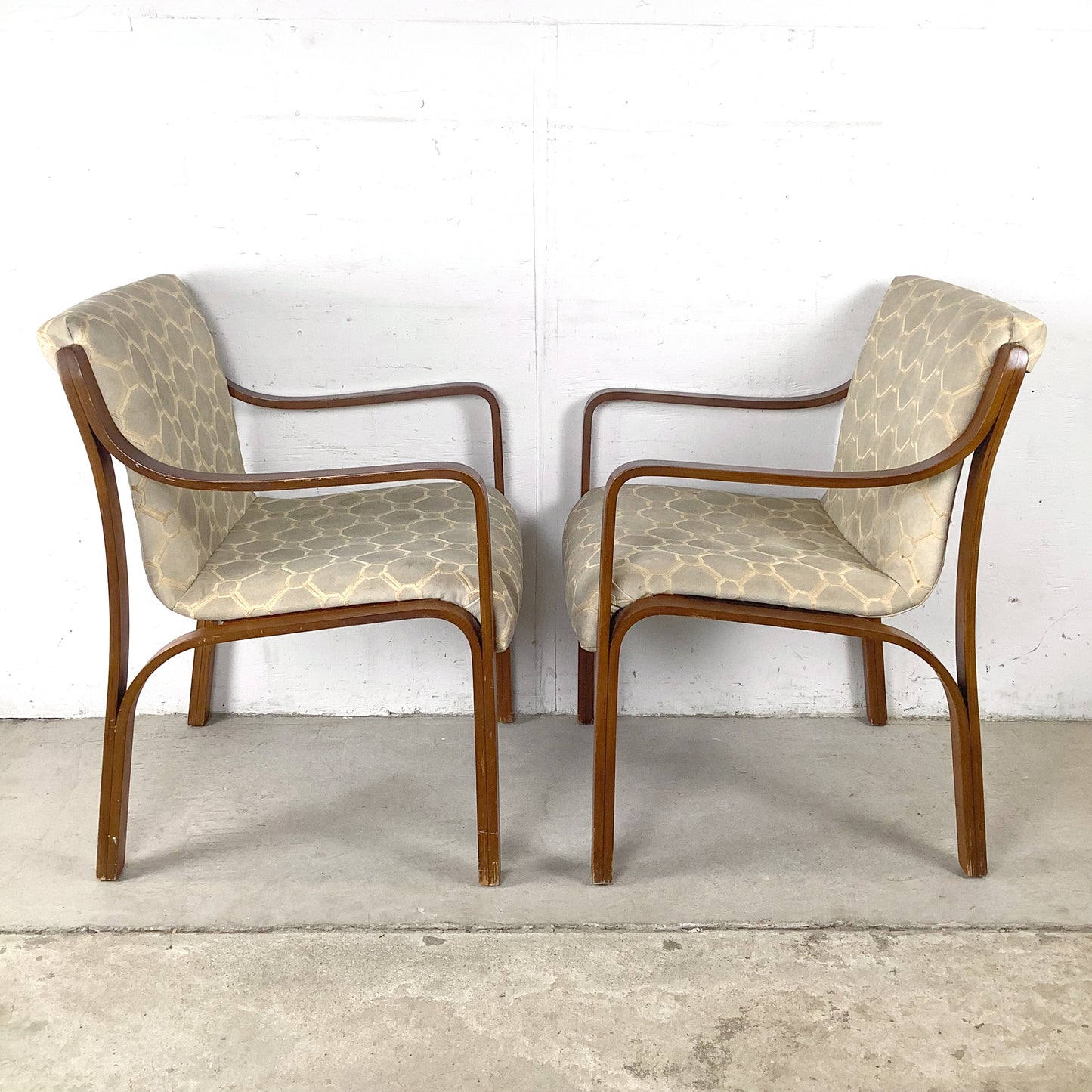 Pair of Vintage Bentwood Lounge Armchairs — Mid-Century Modern, Thonet Style
