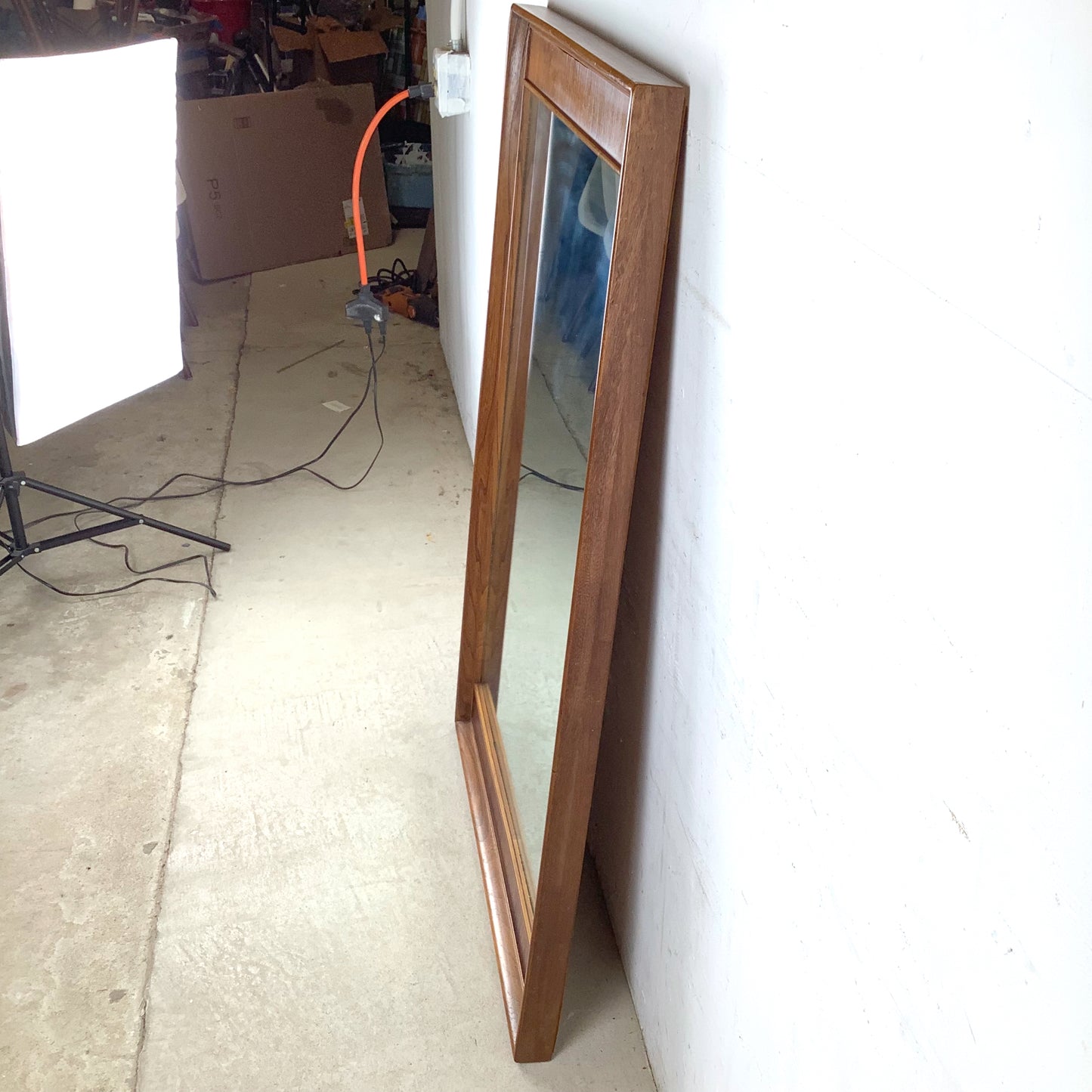 Large Mid-Century American Walnut & Pecan Mirror
