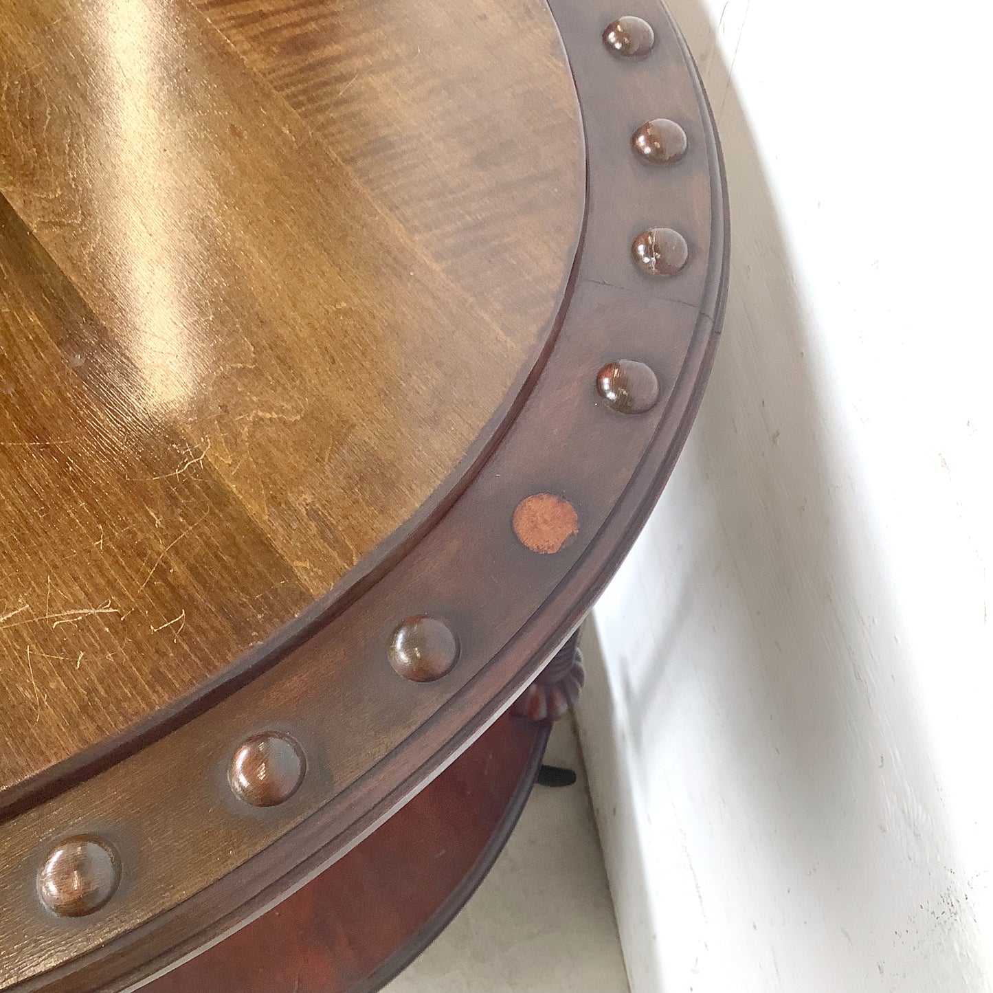 Antique Mahogany Two-Tier Kidney Table | Bobbin Turning | Brass Sabre Feet