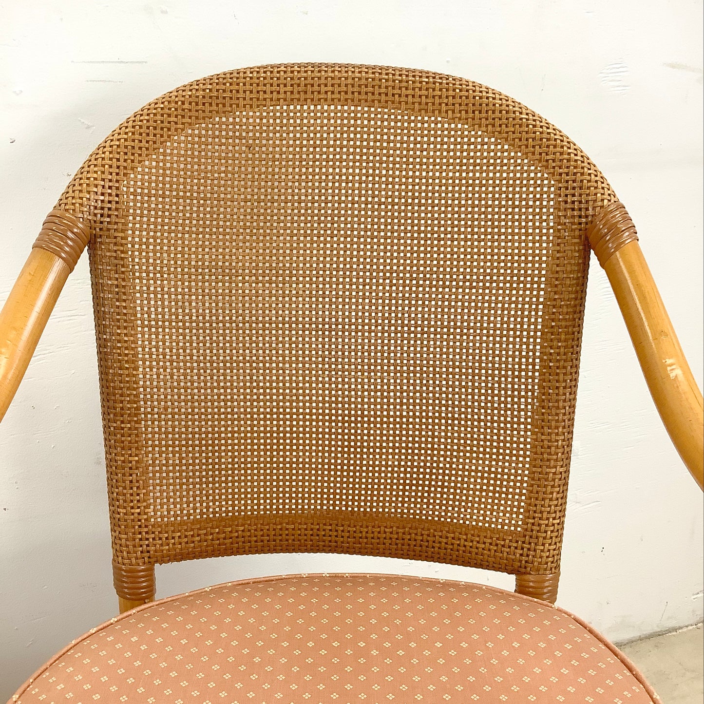 Vintage Modern Rattan Swivel Chairs- Four