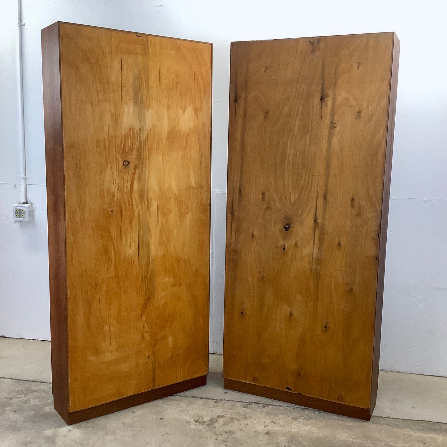 Pair Tall Vintage Bookcases