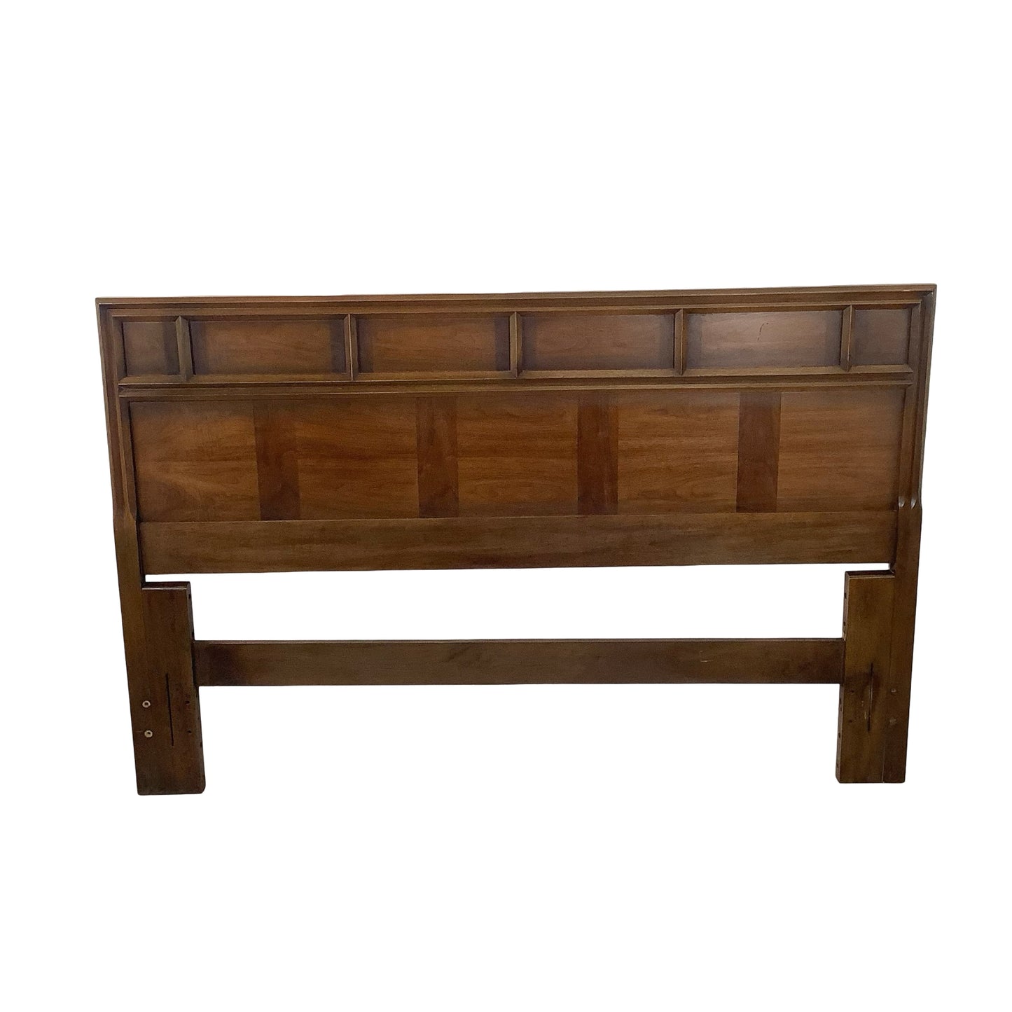 Mid-Century Modern Walnut Headboard | Vintage Full/Queen |GeometricDesign