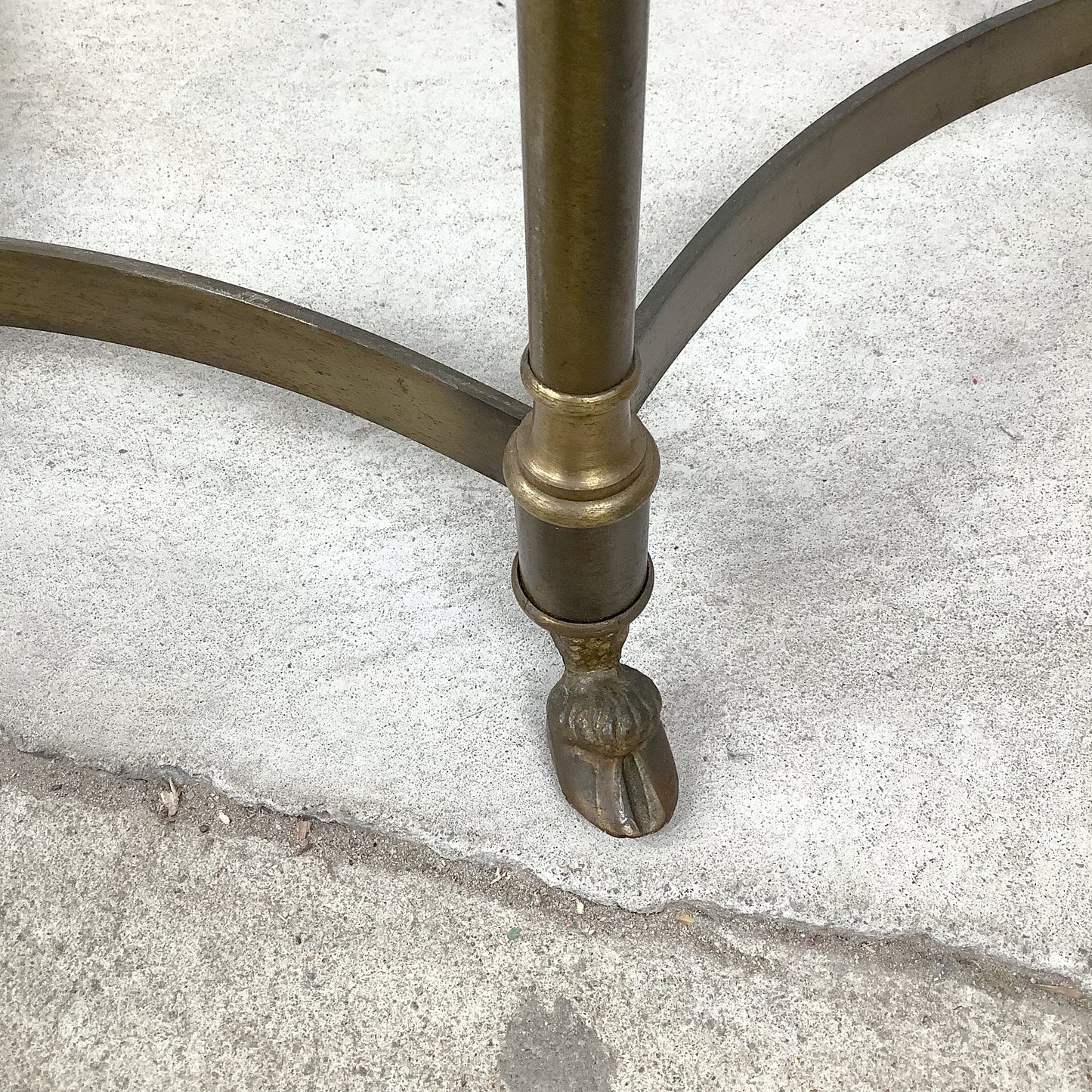 Vintage Brass & Octagonal Glass Accent Side Table in the Style of La Barge