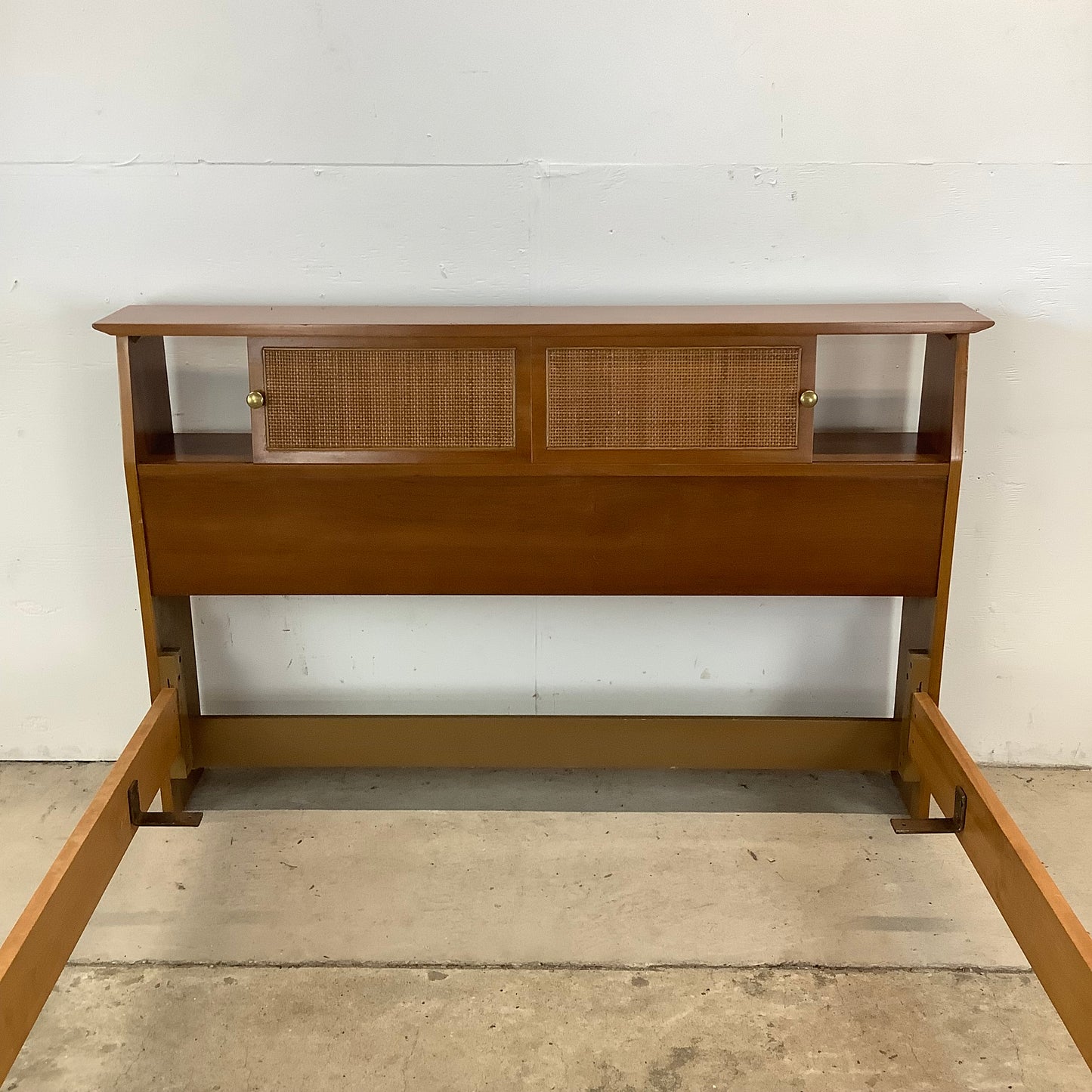 Vintage Mid-Century Bed Frame with Storage- Full
