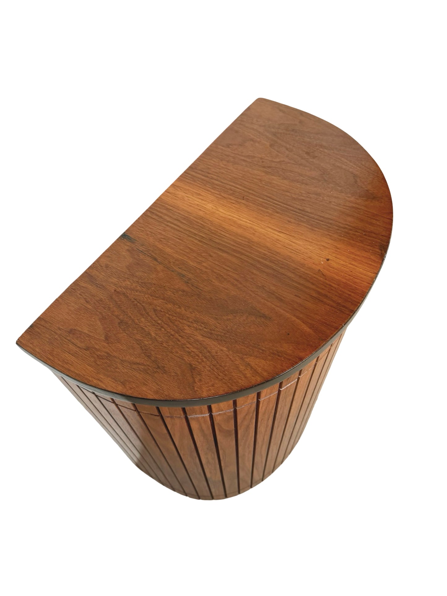 Vintage Mid-Century Slatted Wood Hamper