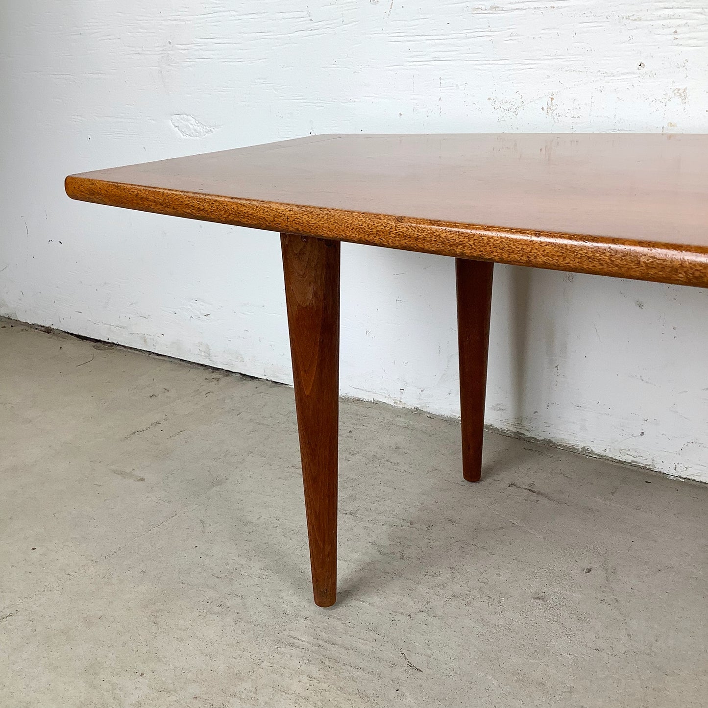 Scandinavian Modern Surfboard Teak Coffee Table