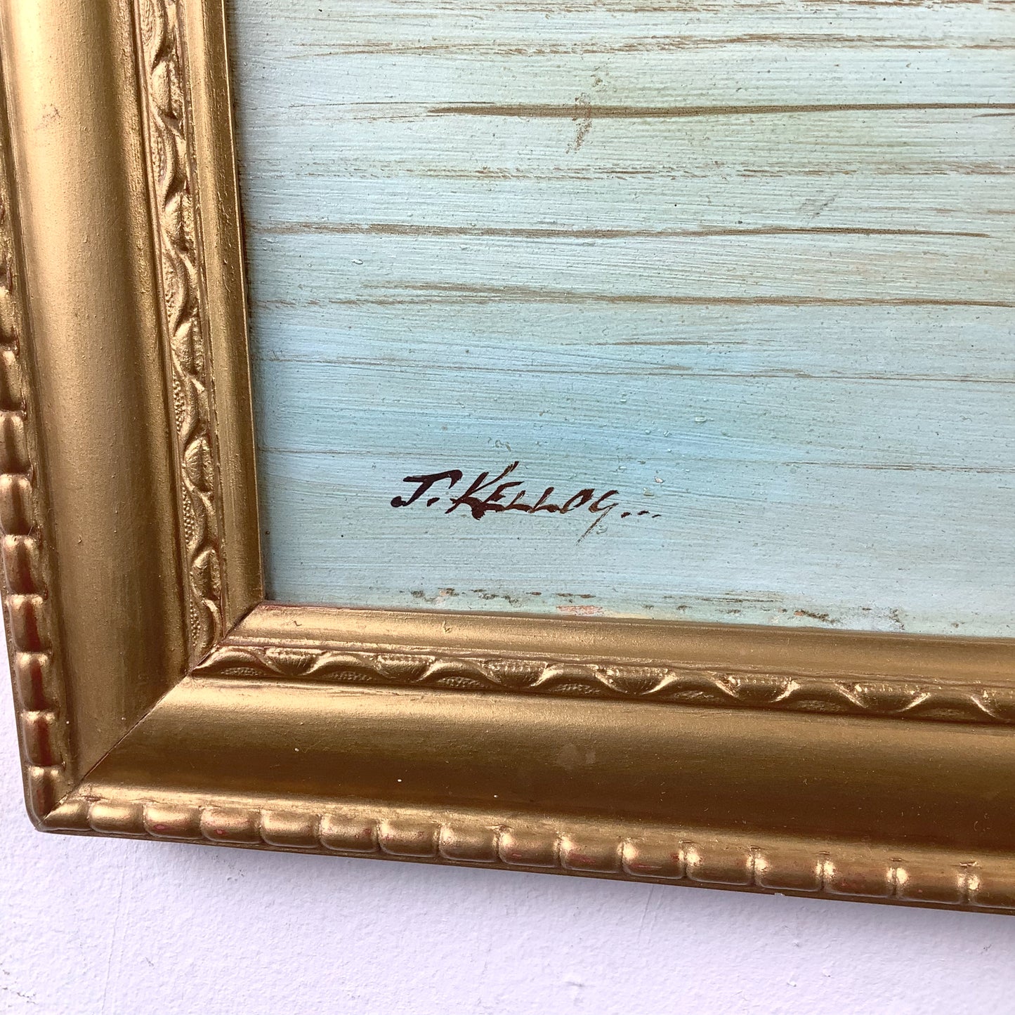 Antique Scottish Highland Loch Oil Painting | Signed J. Kellog | Original Gilt Frame