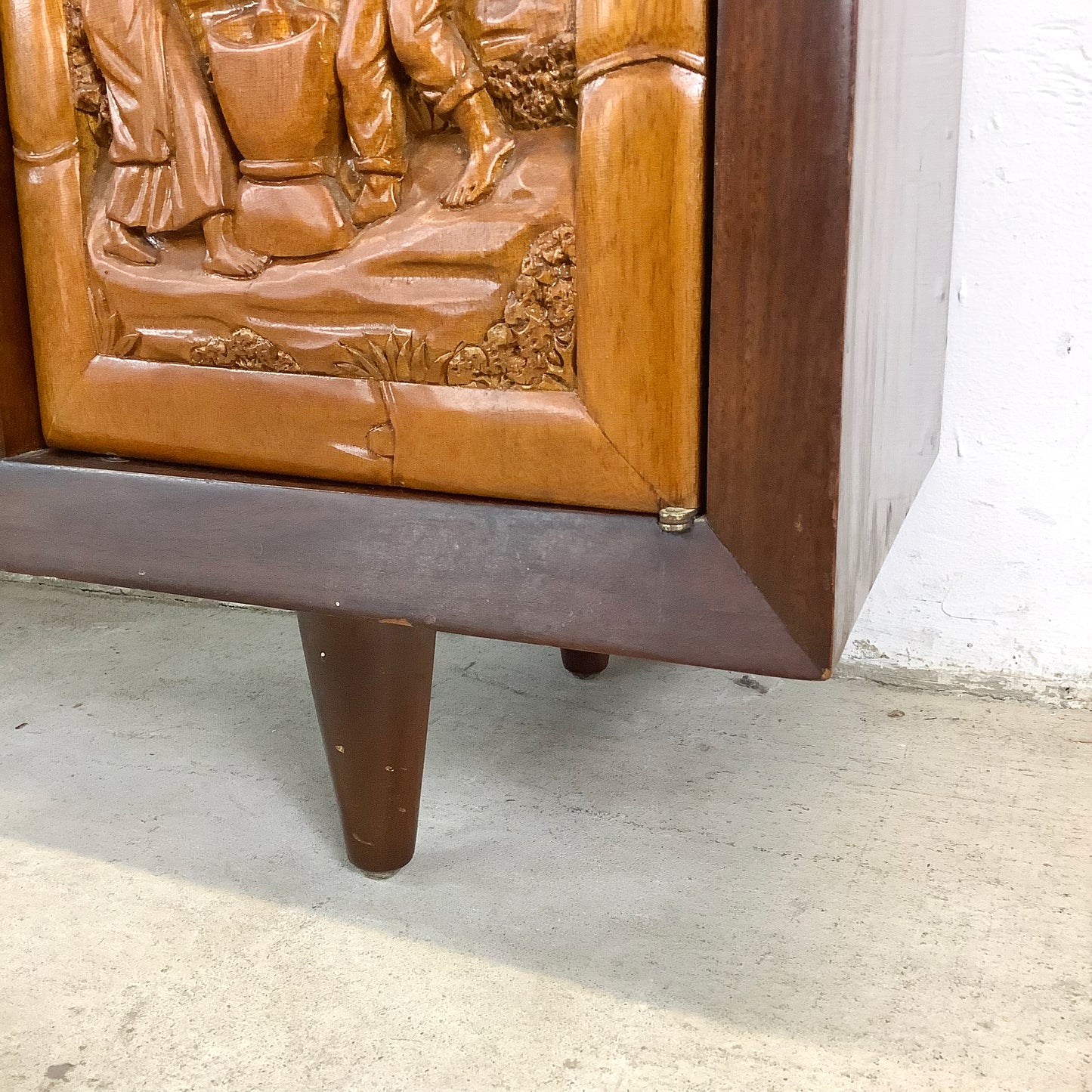 Mid-Century Vanity & Mirror With Stool