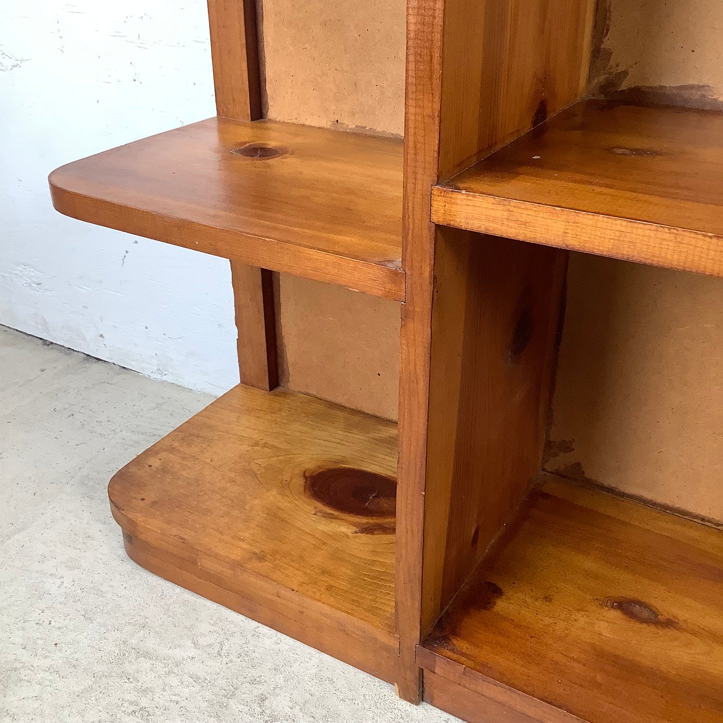Vintage Solid Pine Open Bookcase