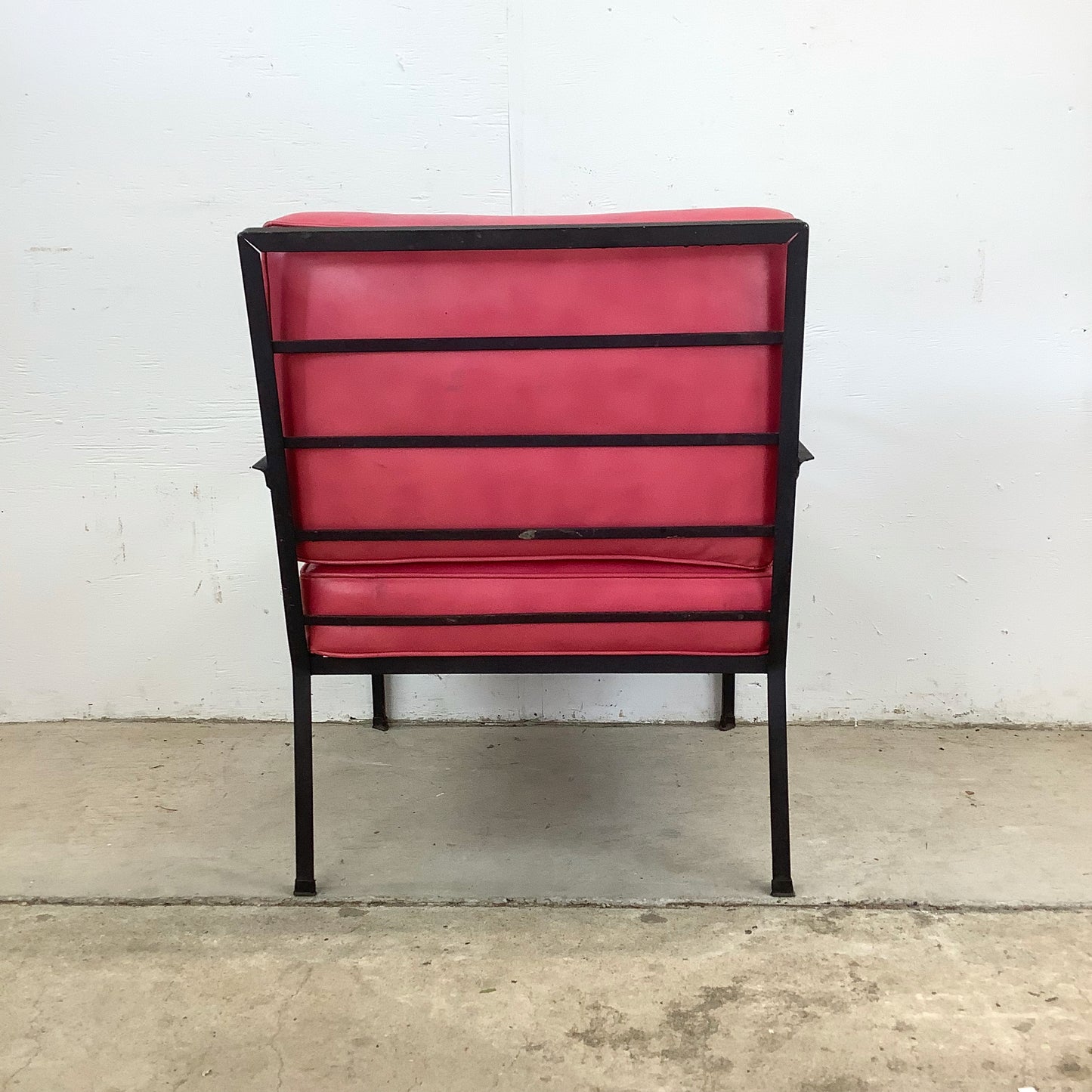 MCM Wrought Iron Patio Chair with Ottoman