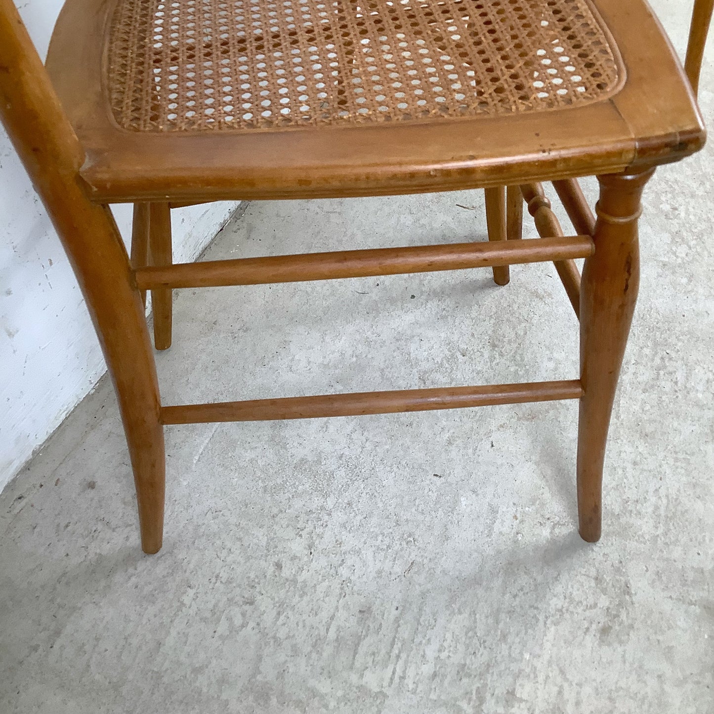 Antique Ribbon & Garland Caned Seat Side Chairs – Pair